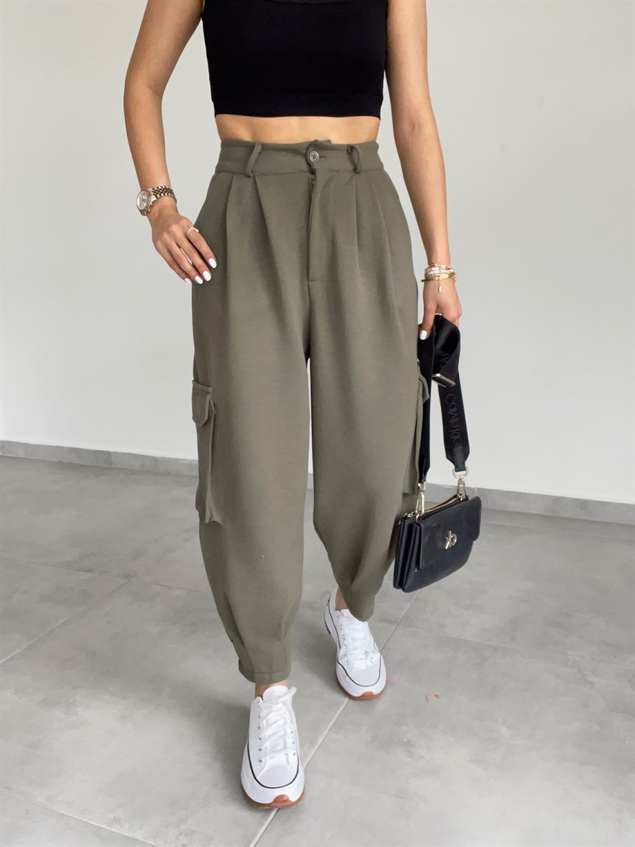 Haki Kargo Cepli Pantolon