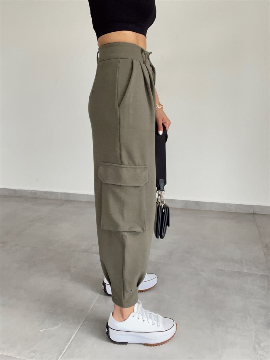 Haki Kargo Cepli Pantolon