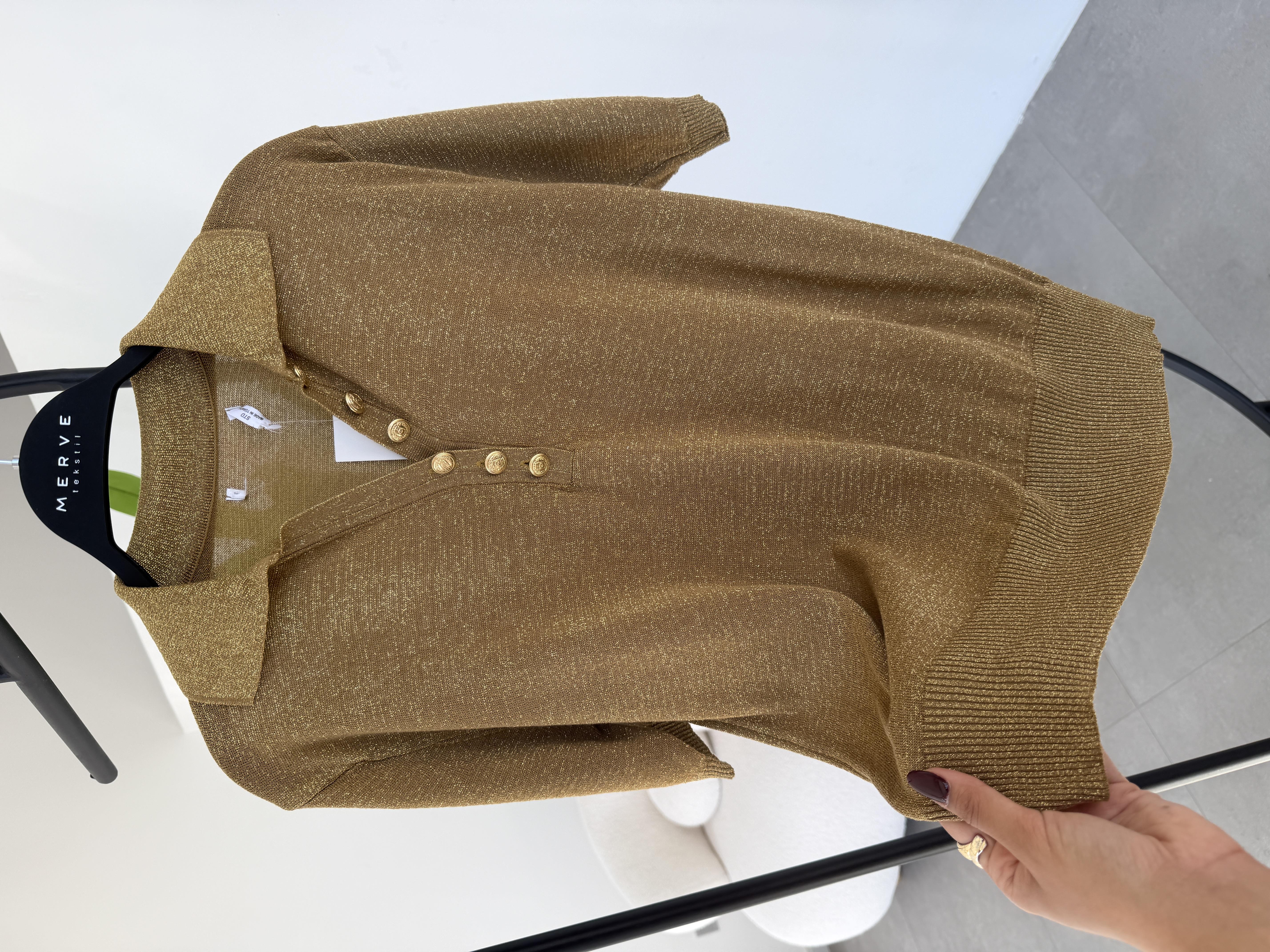 Haki Simli Triko Bluz