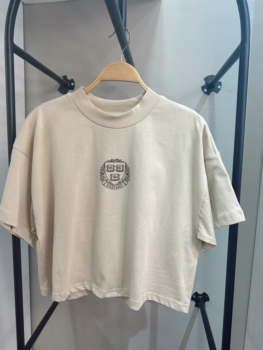 Harvard Taş Baskılı Tişört