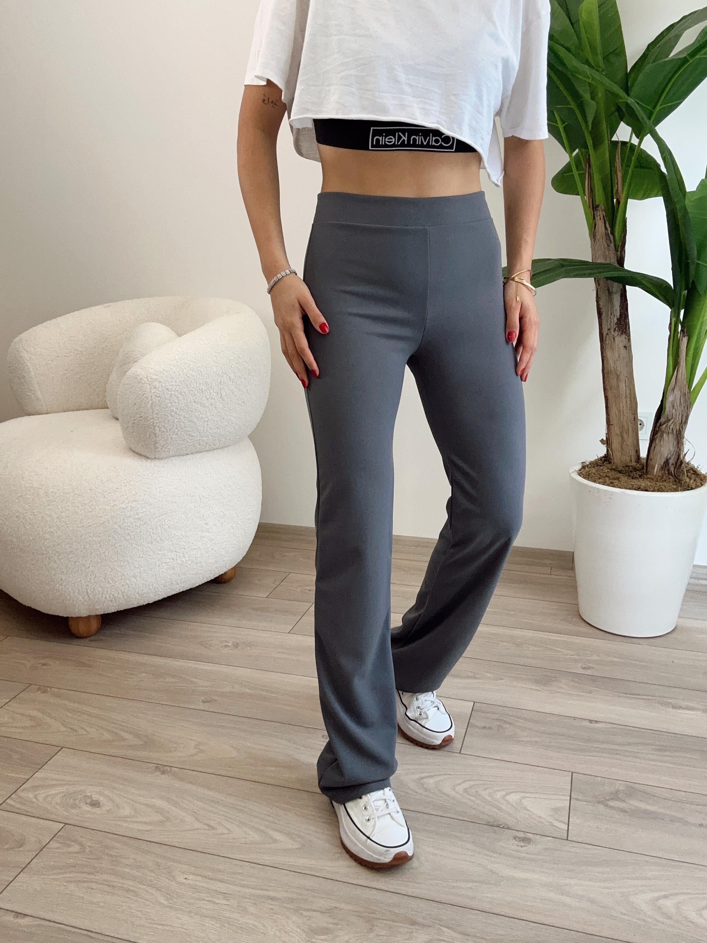 Hely Antrasit Toparlayıcı İspanyol Tayt Pantolon