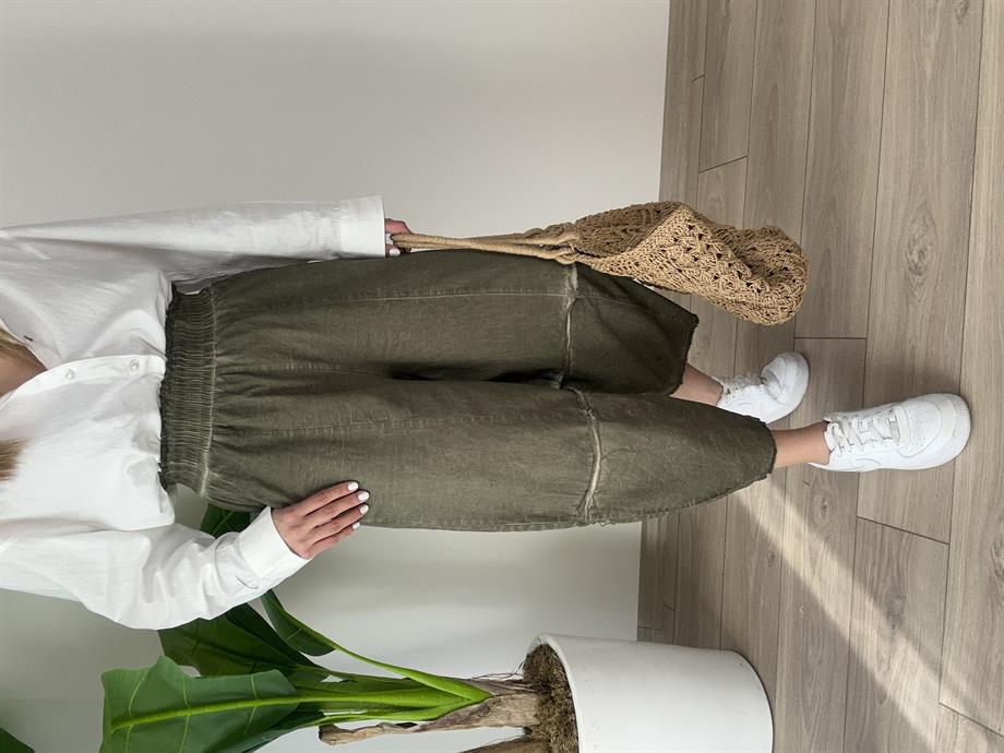 Hendy Haki Yıkamalı Şalvar Pantolon