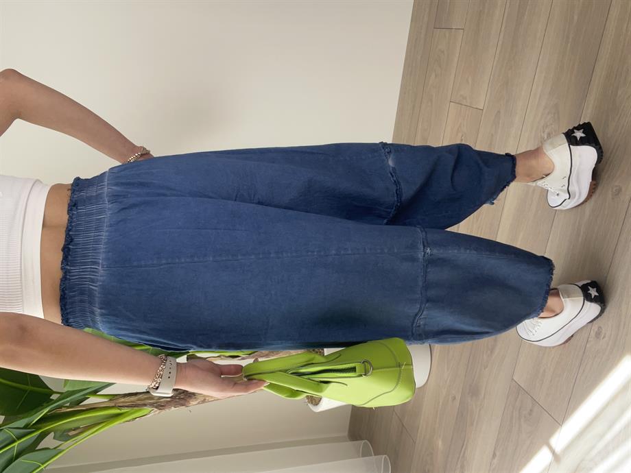 Hendy İndigo Yıkamalı Şalvar Pantolon