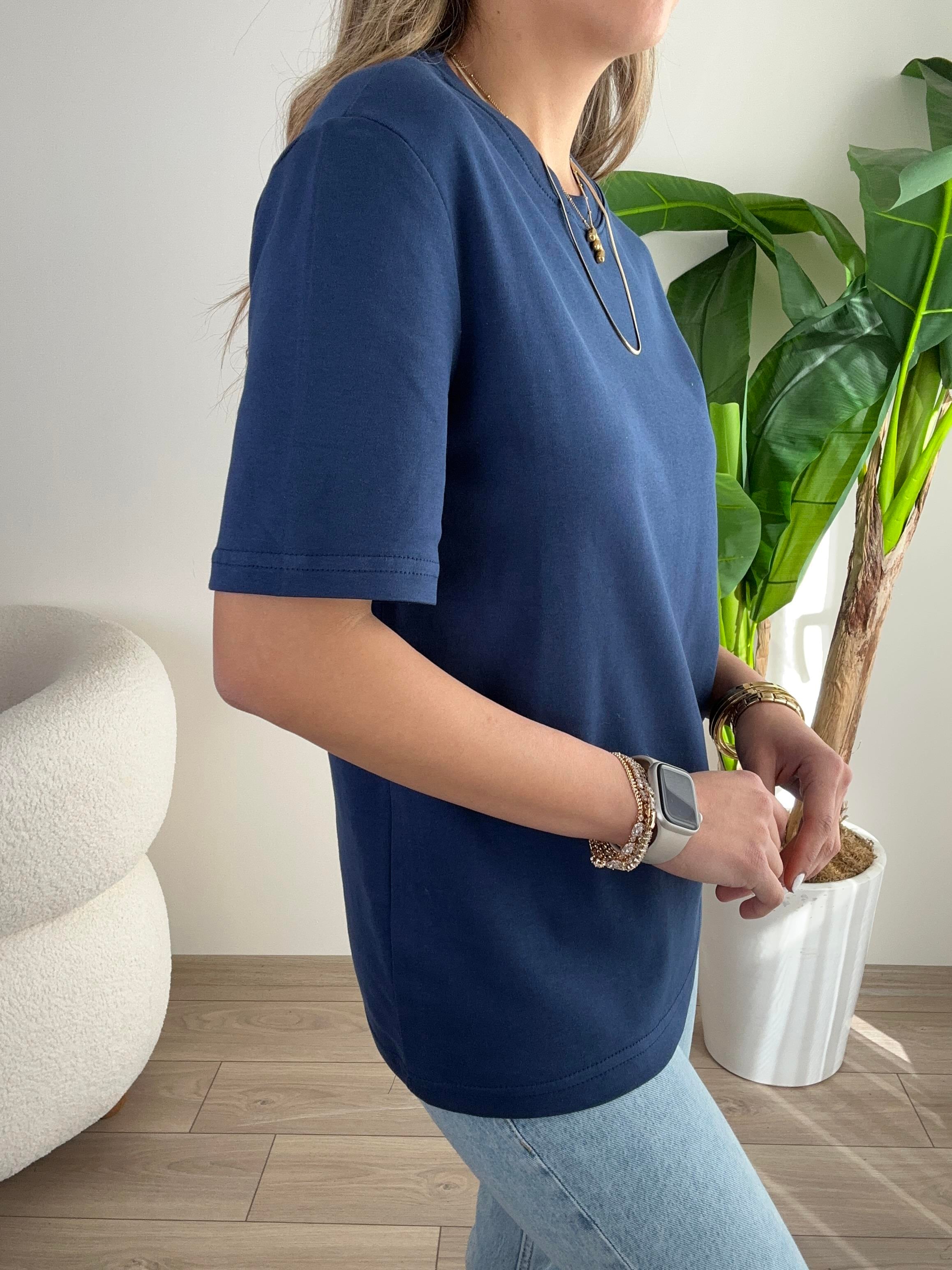 İndigo Bisiklet Yaka Basic Tişört