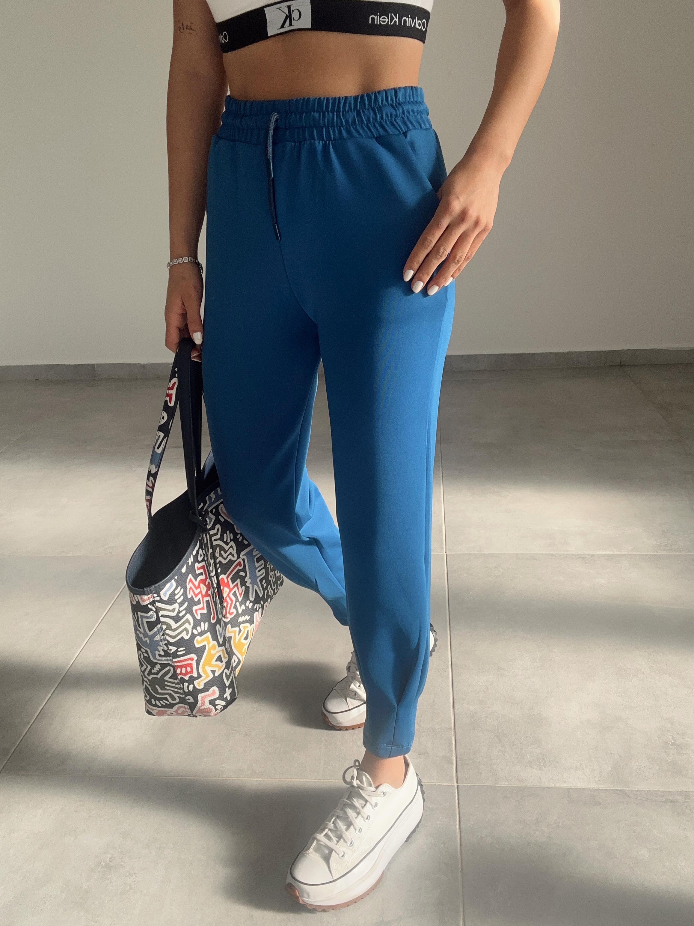 İndigo Scuba Paça Pileli Eşofman