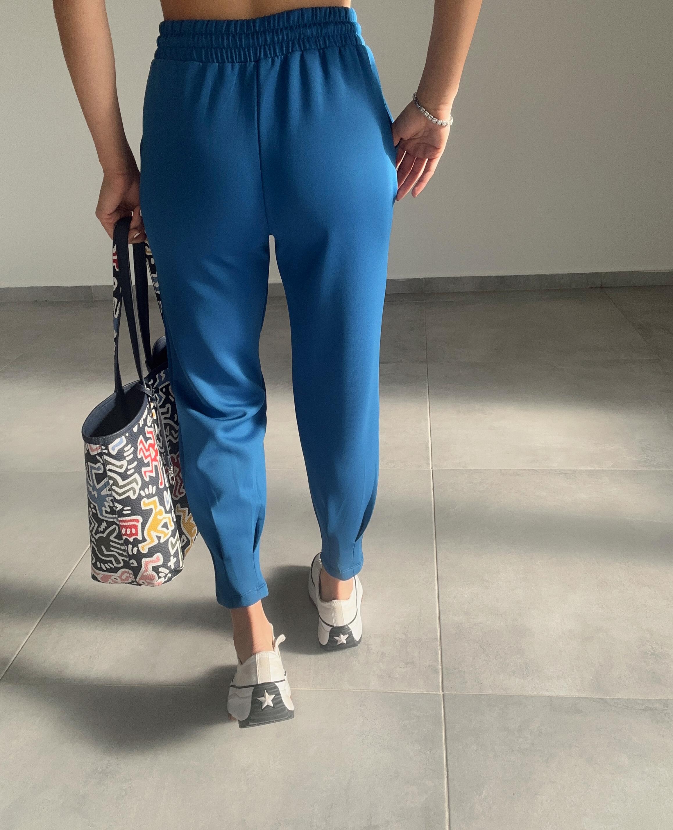 İndigo Scuba Paça Pileli Eşofman