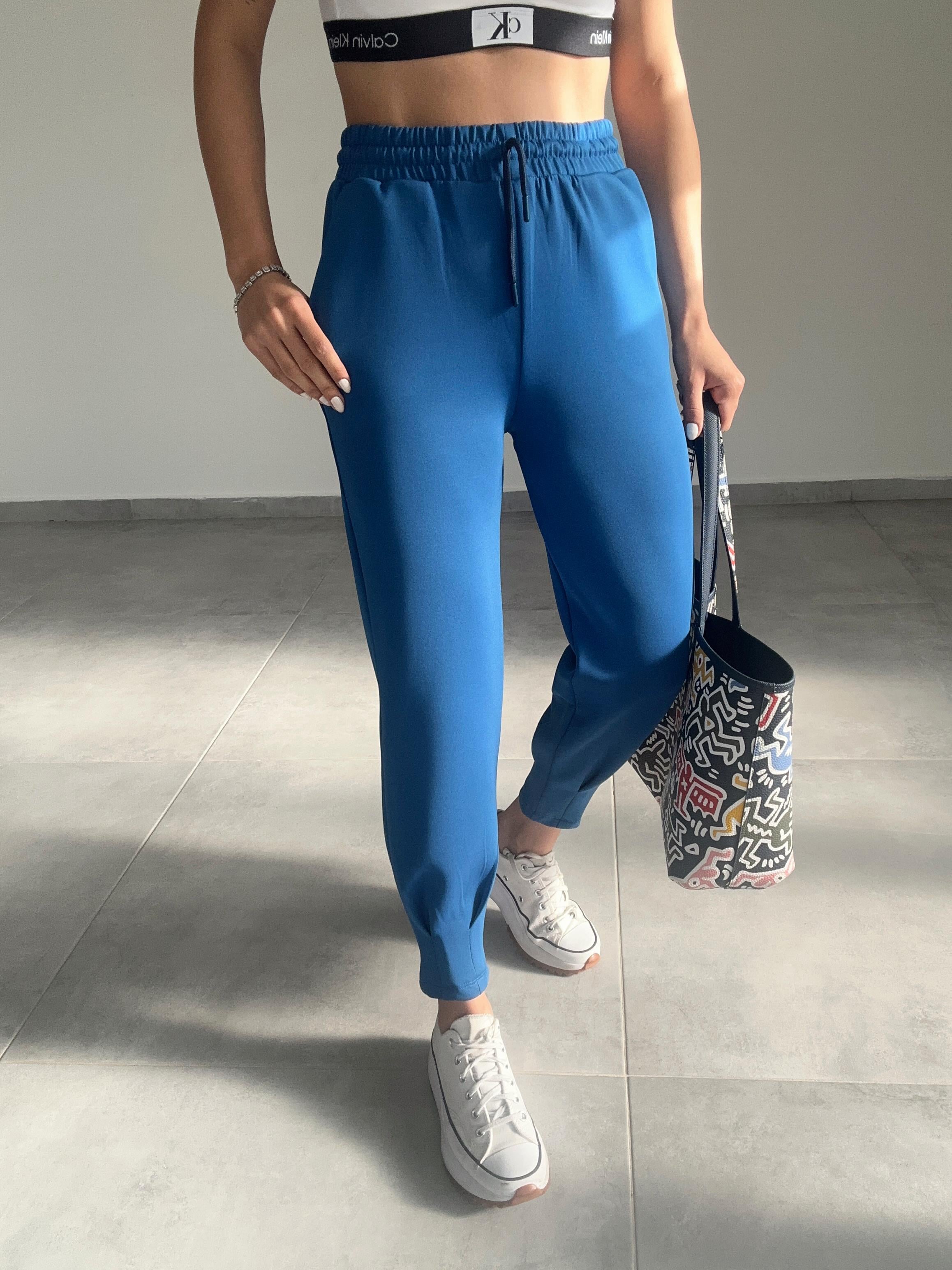 İndigo Scuba Paça Pileli Eşofman