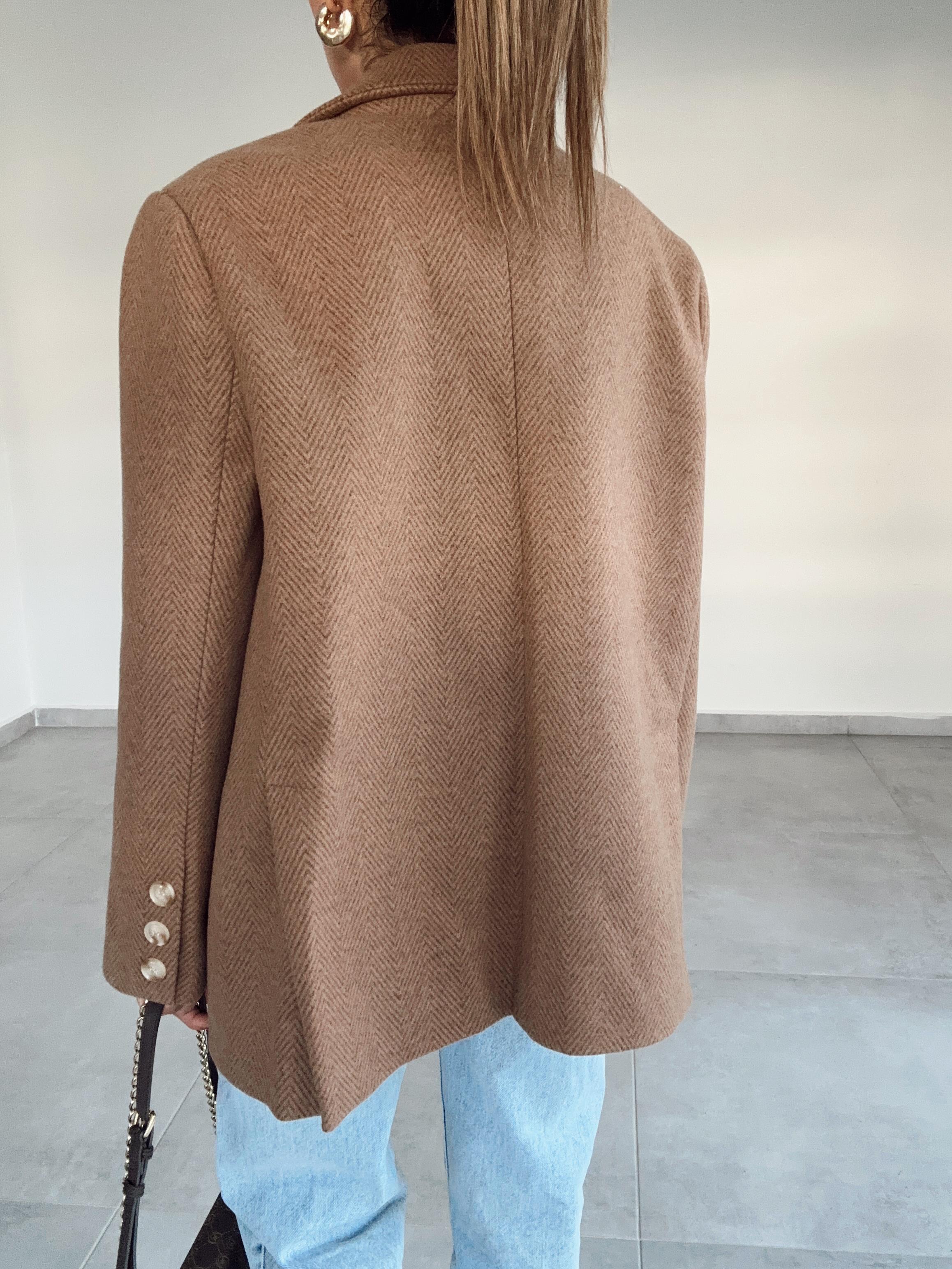 Kahve Balık Sırtı Ceket