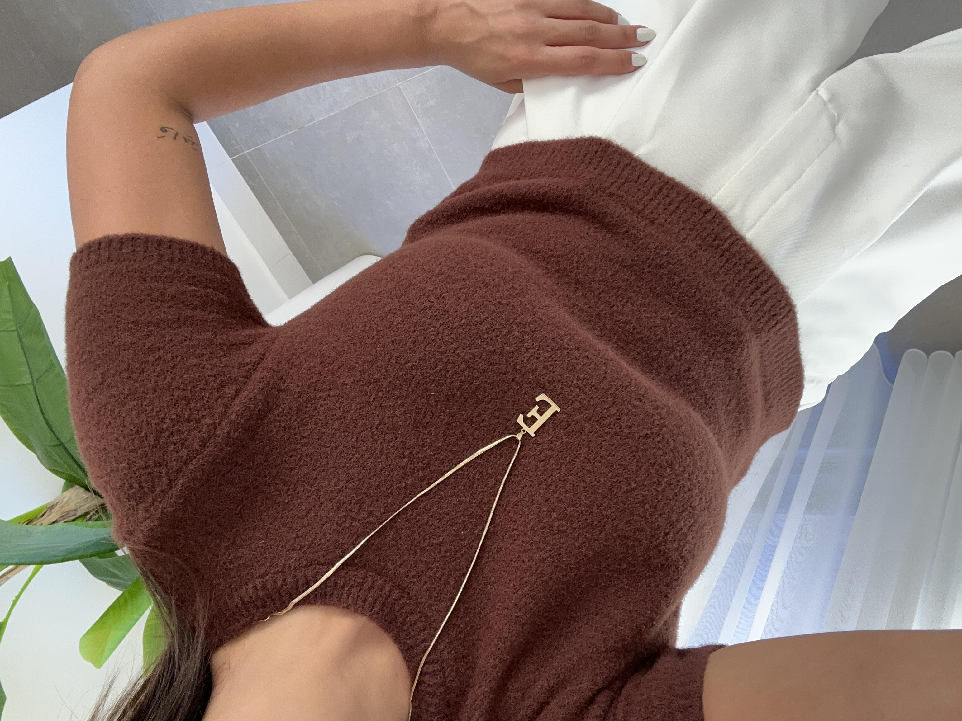 Kahve Kadın Triko Bluz