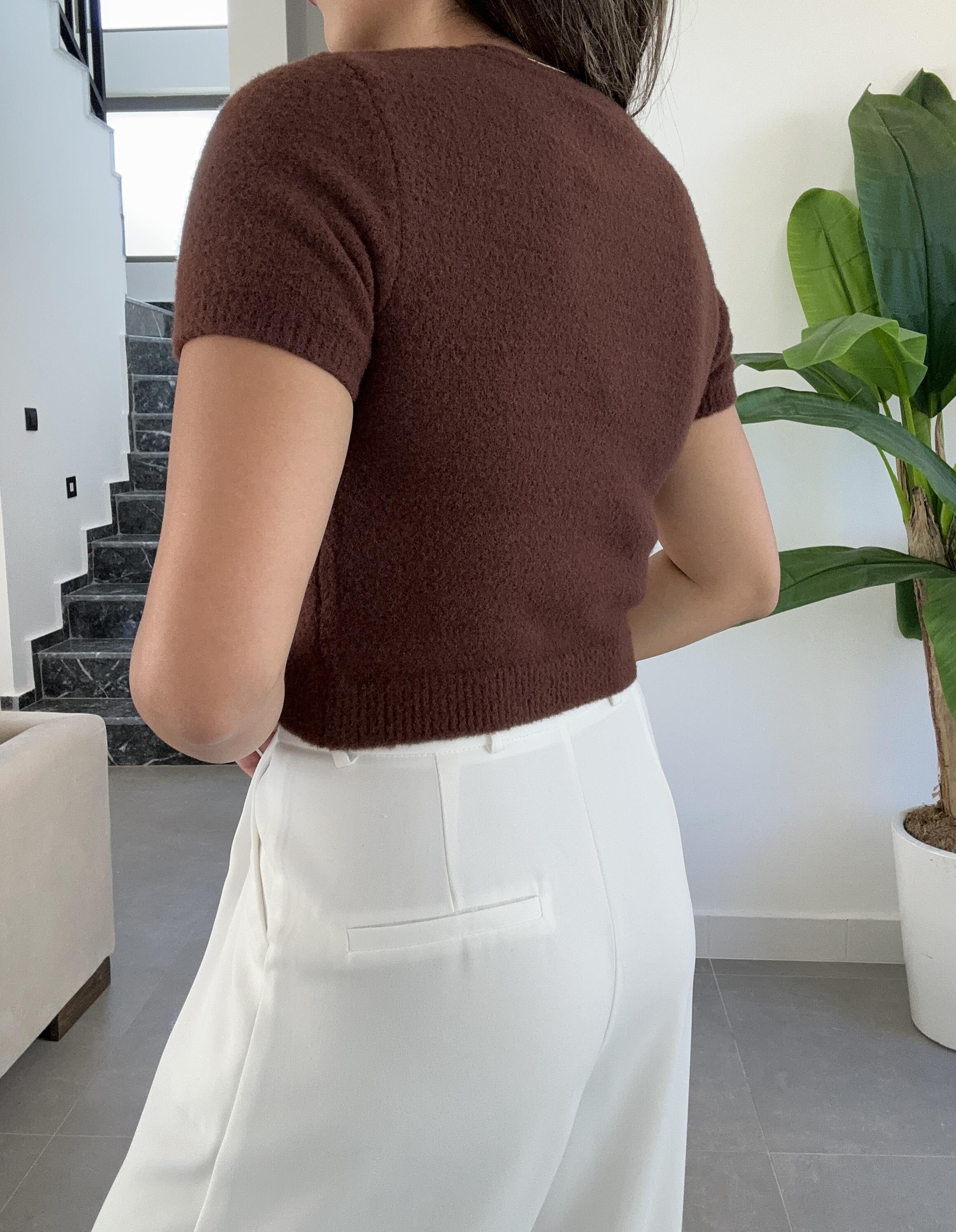 Kahve Kadın Triko Bluz