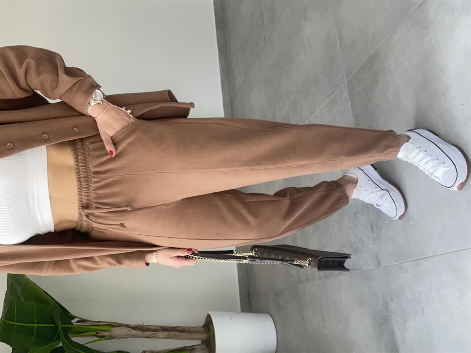 Kahve Oversize Gömlek Takım