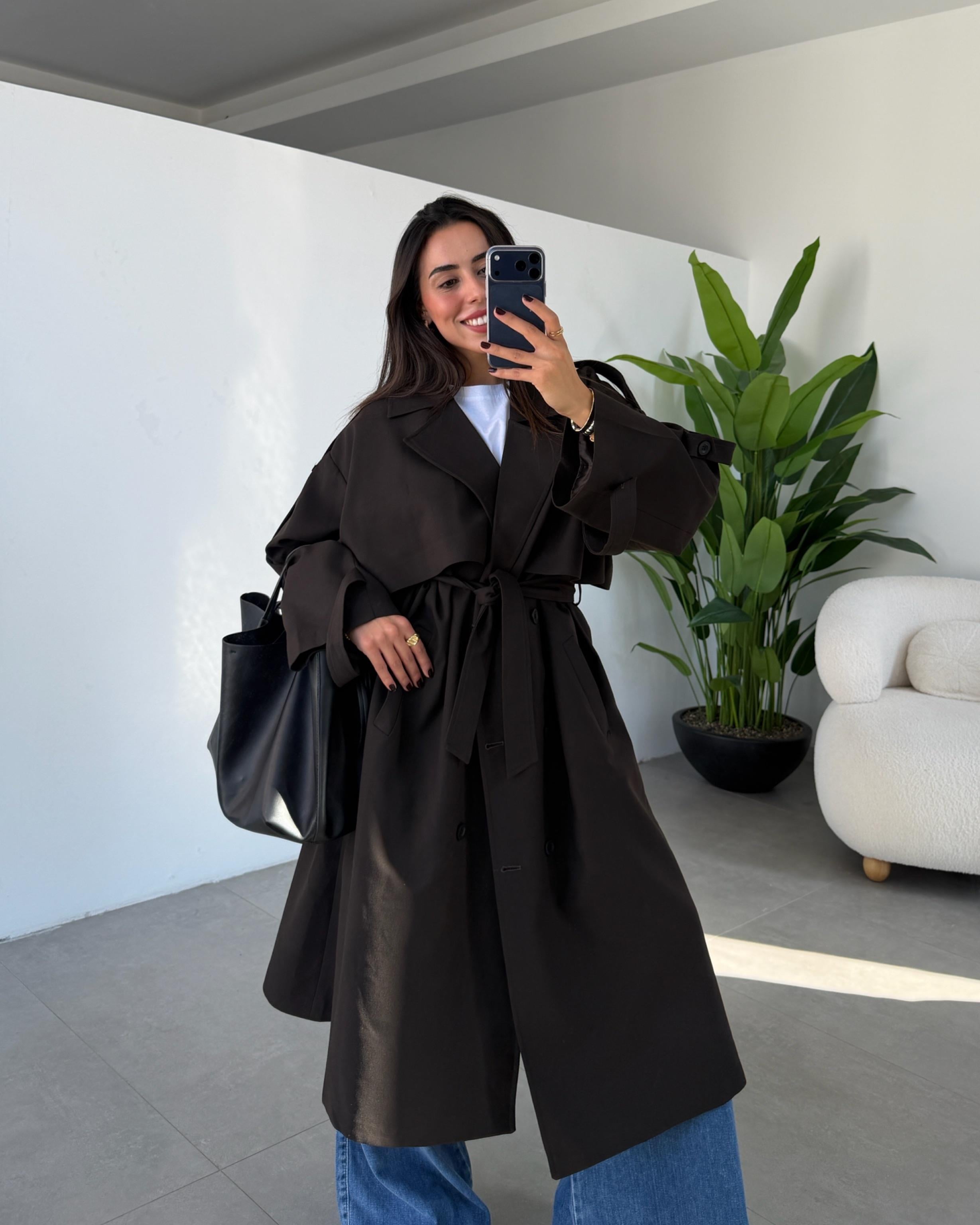 Kahve Poliviskon Trençkot