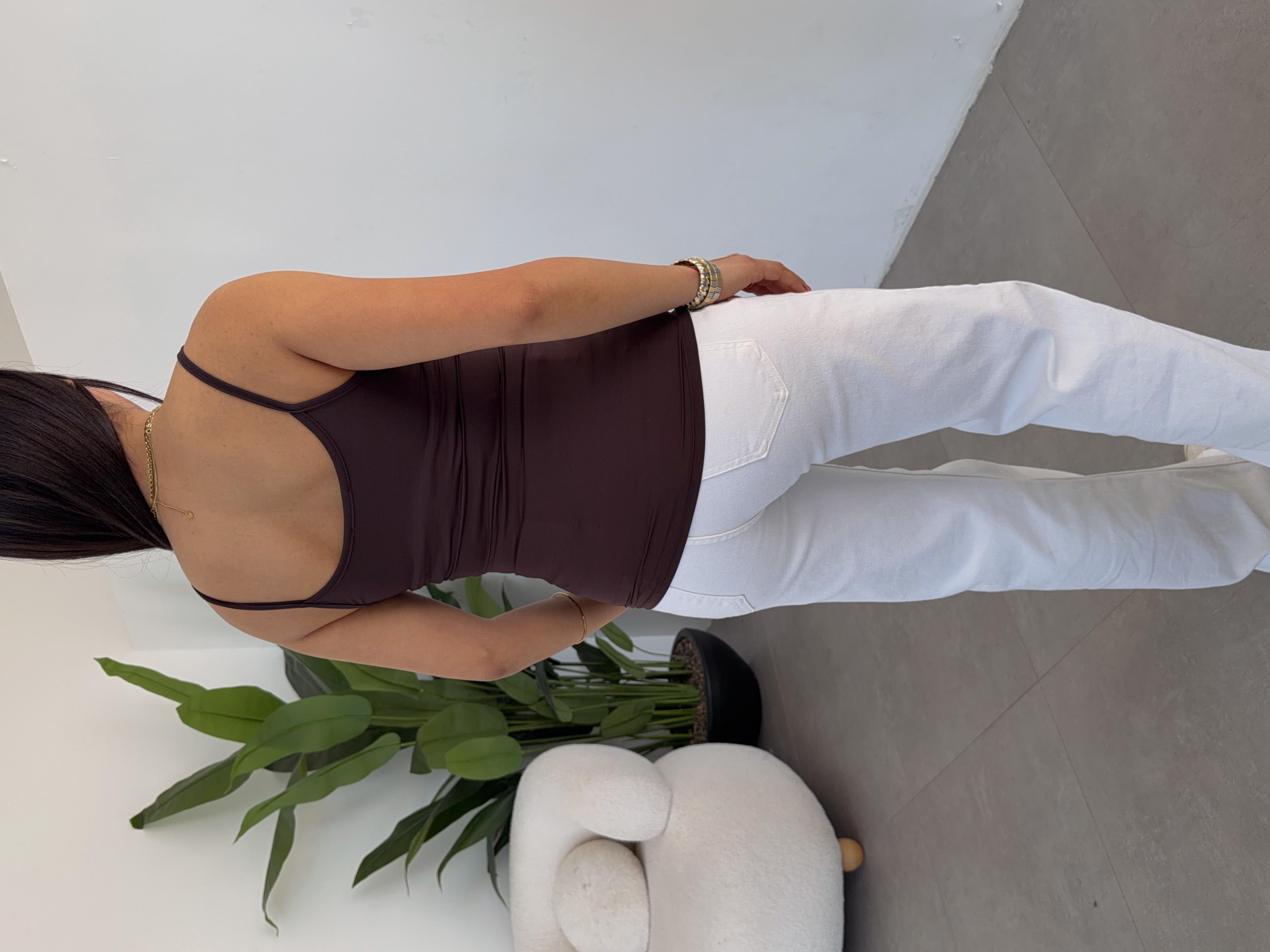 Kahve Polyemid İp Askılı Body