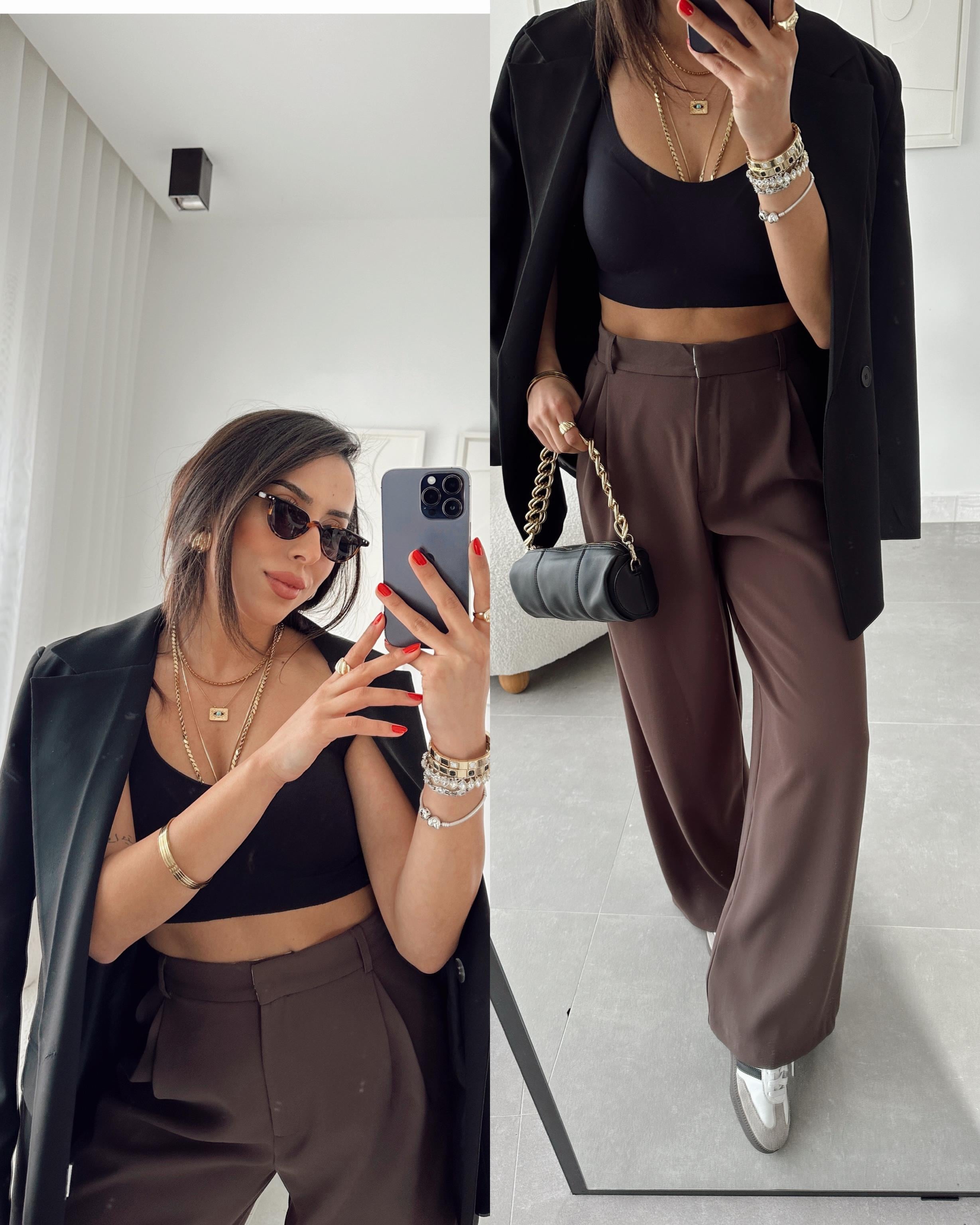 Kahve Premium Bol Paça Pantolon