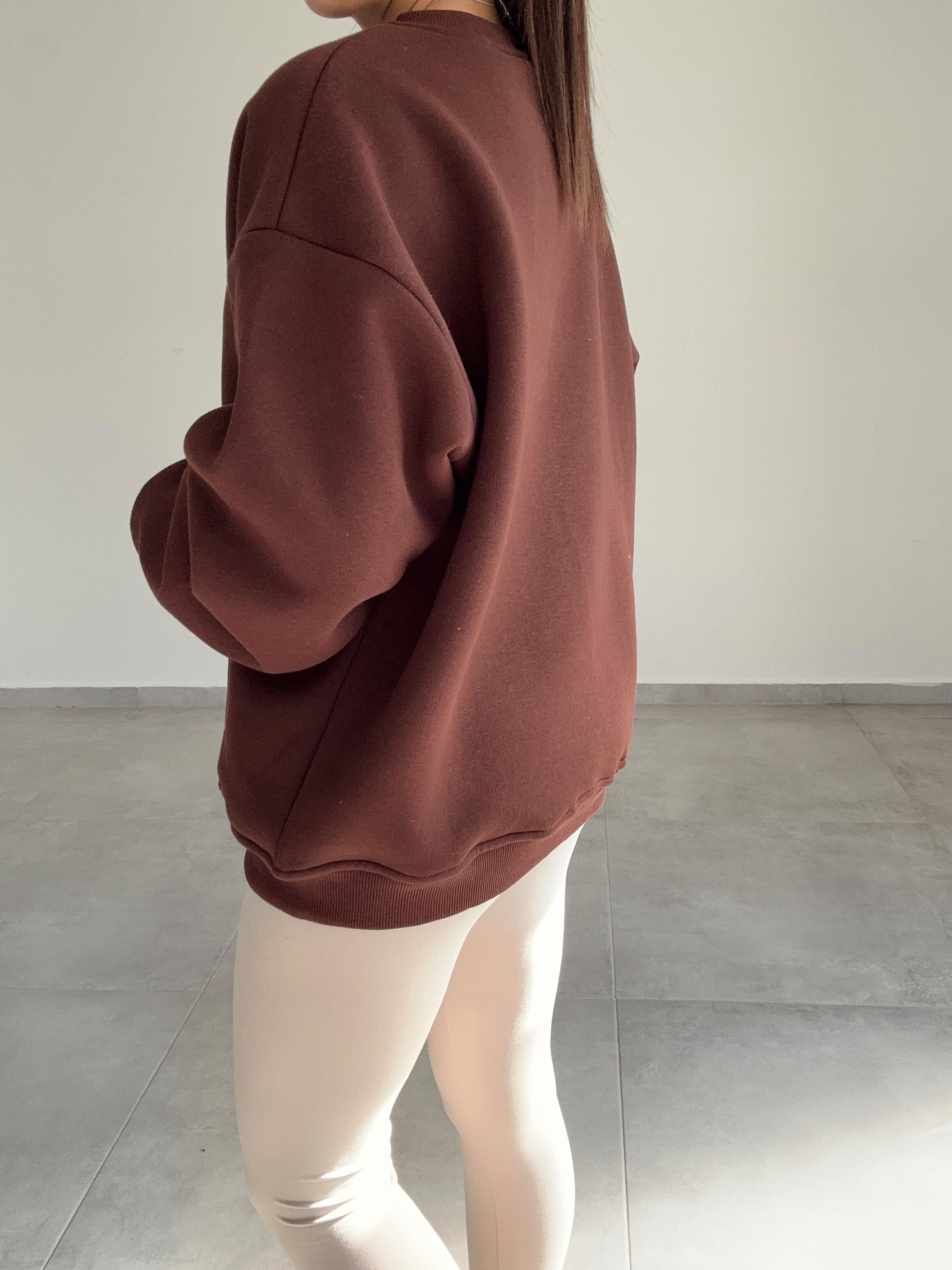 Kahve Tedy Nakışlı Sweat