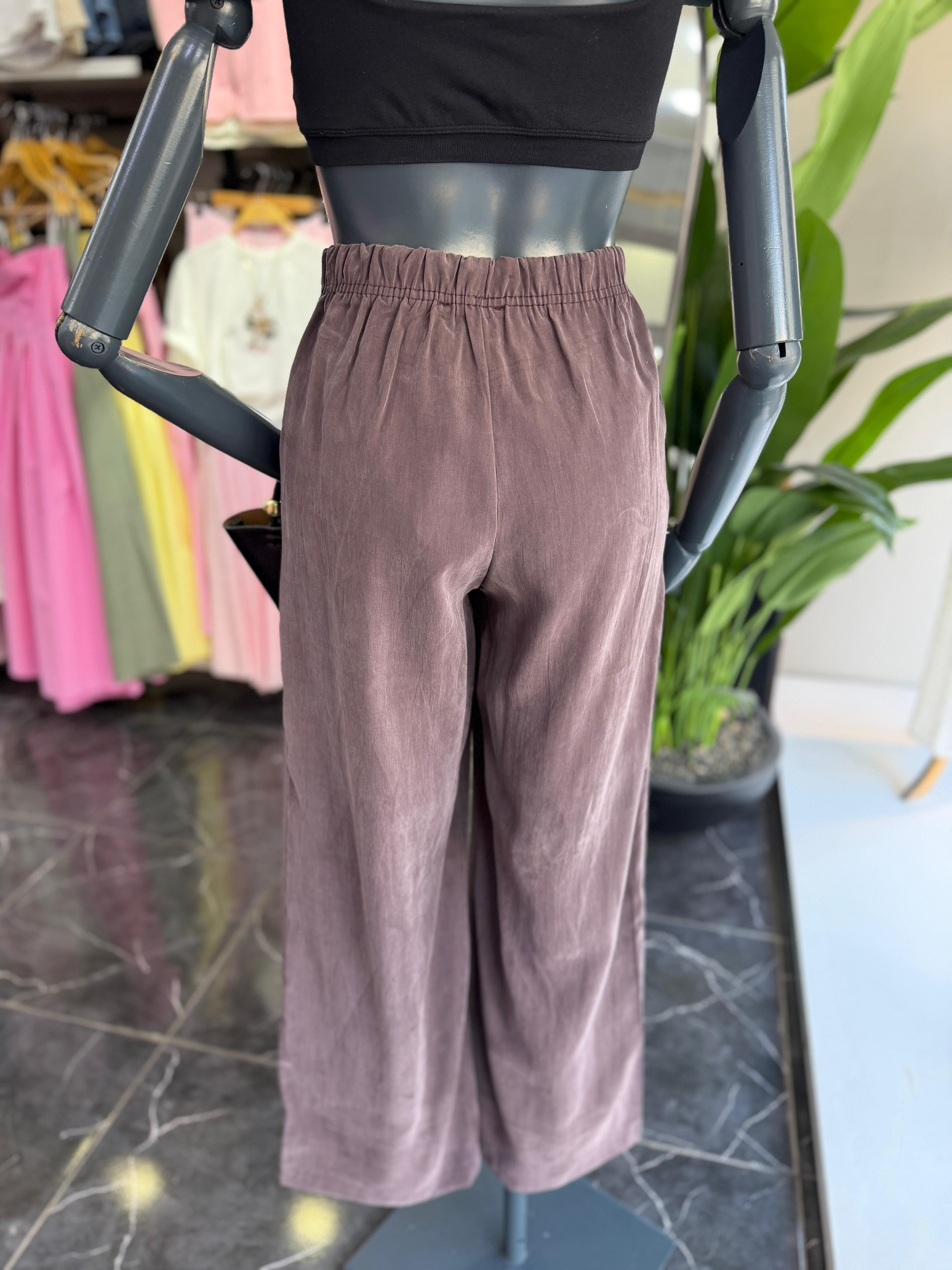 Kahve Tencel Cupra Pantolon