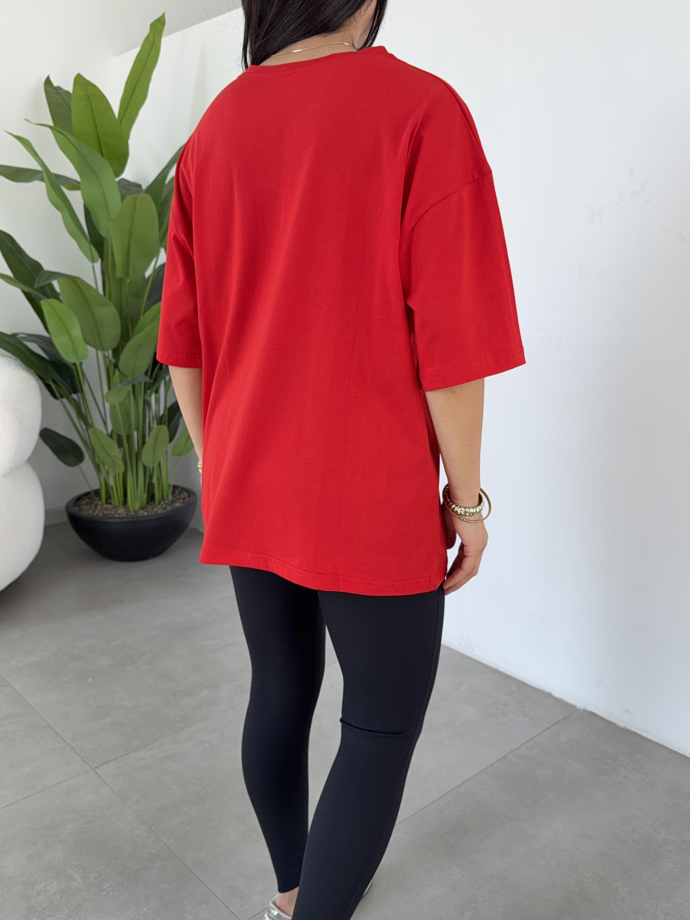 Kırmızı Ao Basic Tshirt