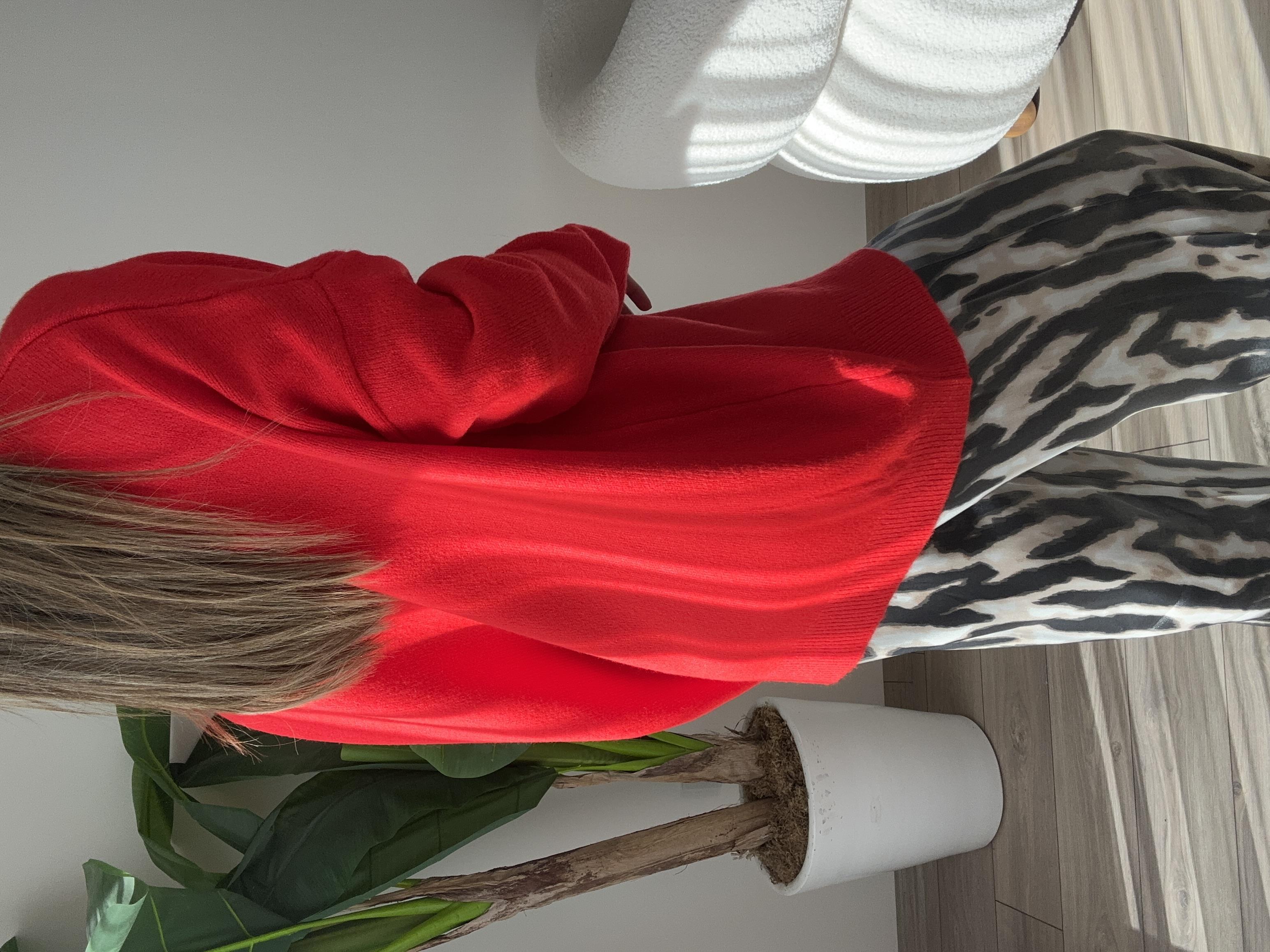 Kırmızı Bisiklet Yaka Triko Kazak