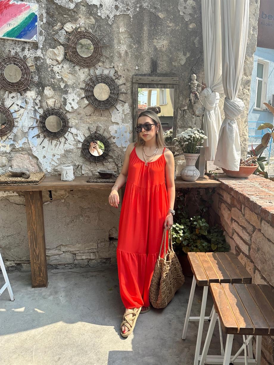 Kırmızı Salaş Elbise