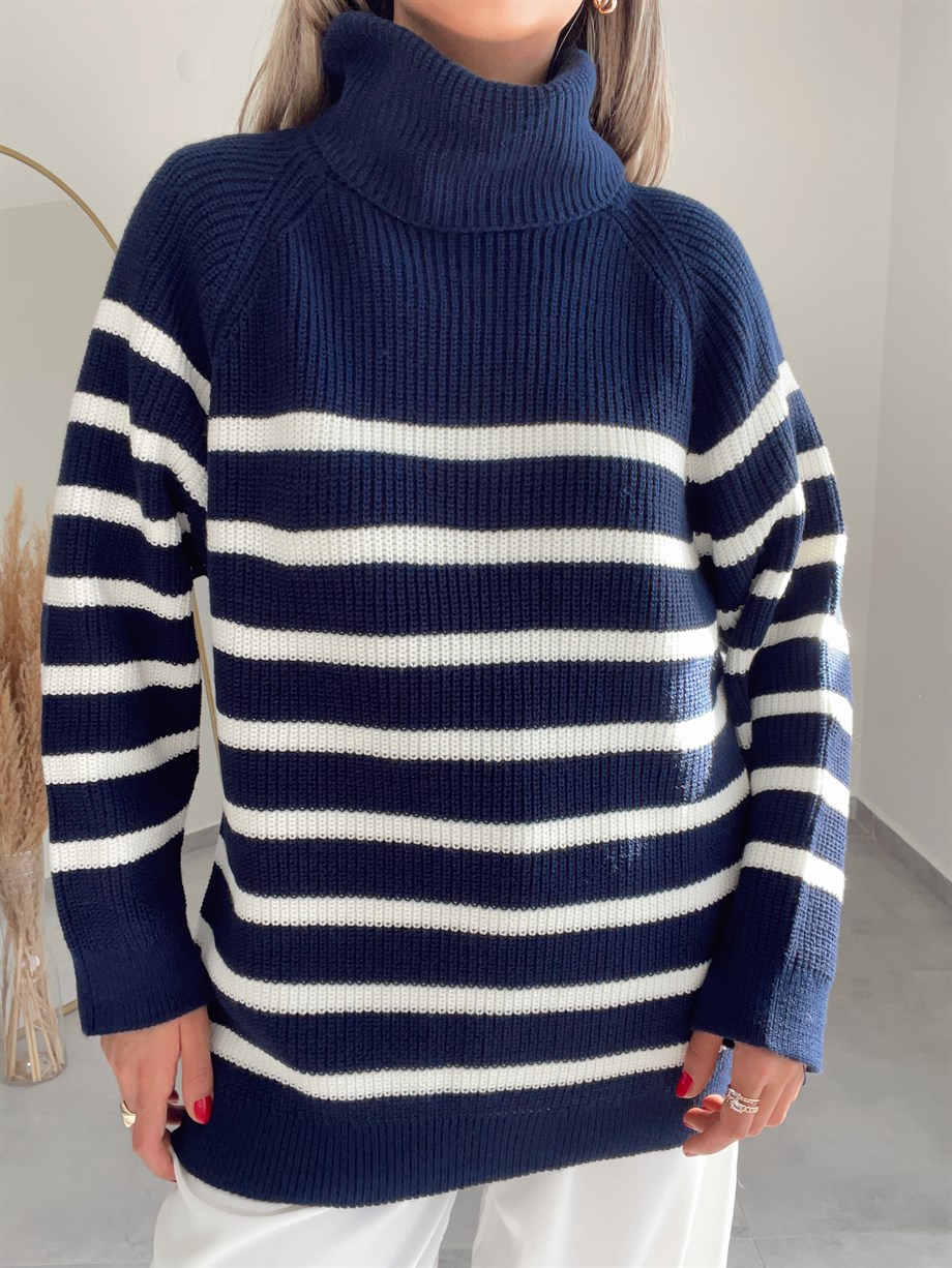 Lacivert Balıkçı Triko