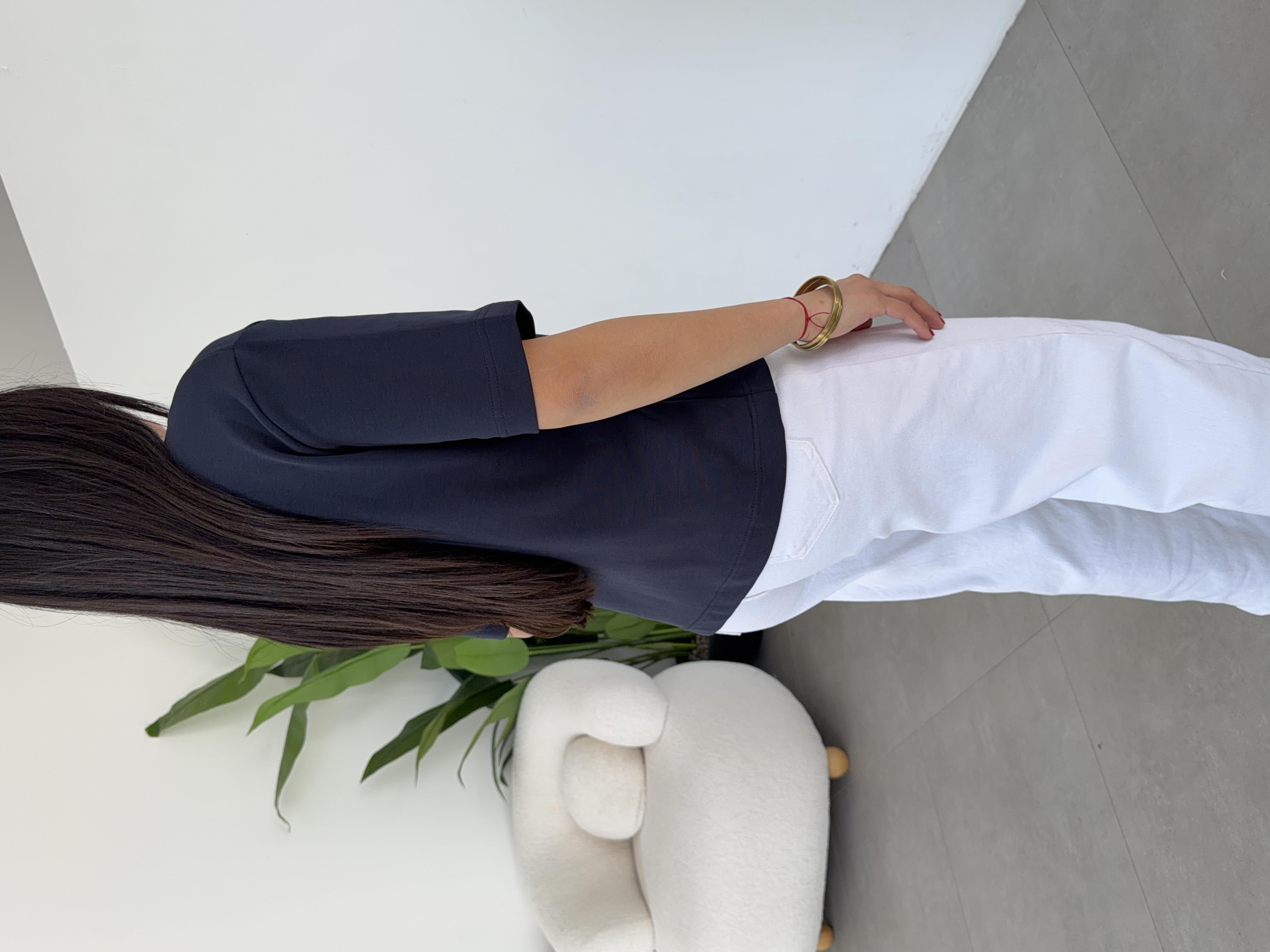 Lacivert Bisiklet Yaka Cs T-Shirt