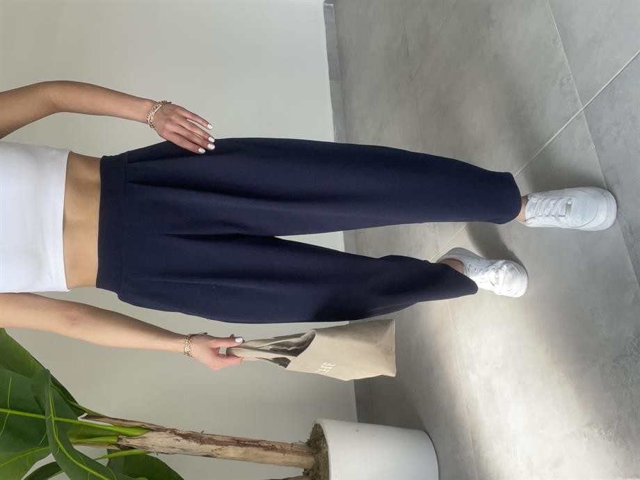 Lacivert Bombeli Pantolon