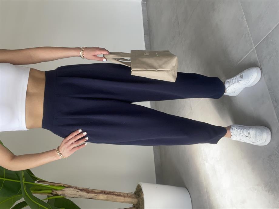 Lacivert Bombeli Pantolon