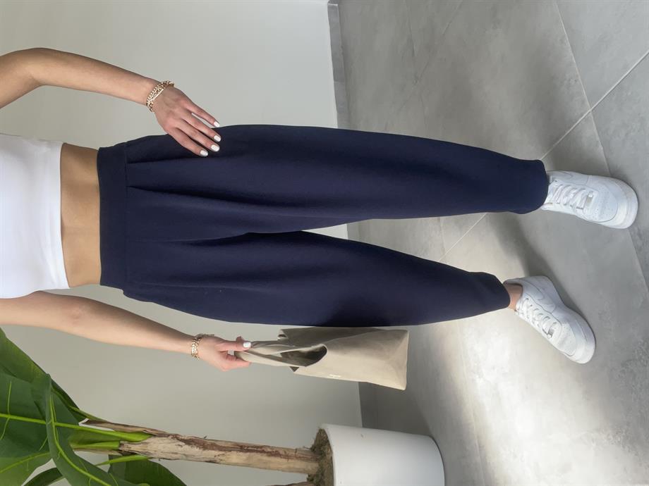 Lacivert Bombeli Pantolon