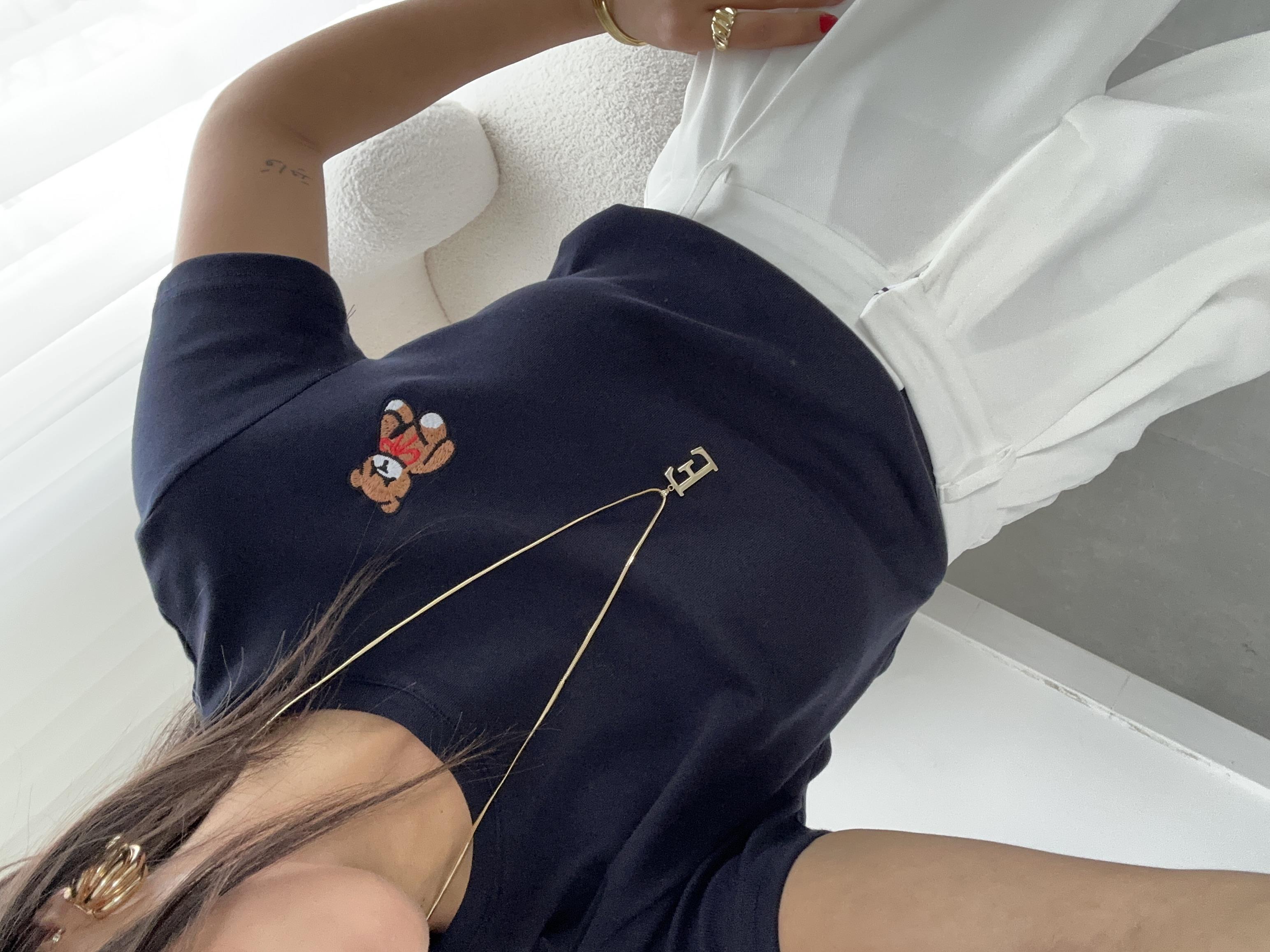 Lacivert Küçük Tedy Nakışlı Tshirt