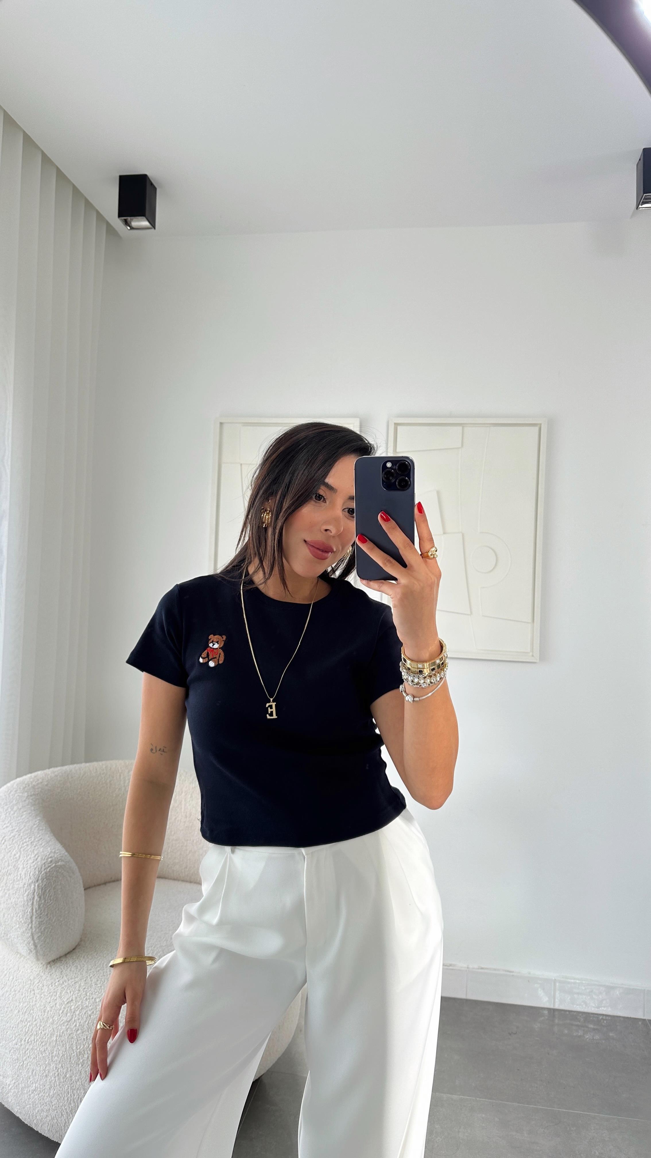 Lacivert Küçük Tedy Nakışlı Tshirt