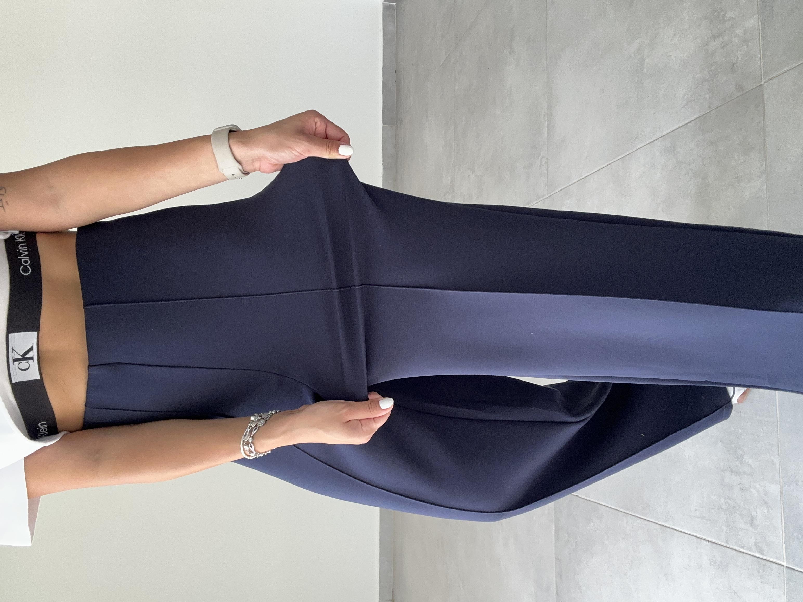 Lacivert Modal Kemersiz Çimalı Pantolon