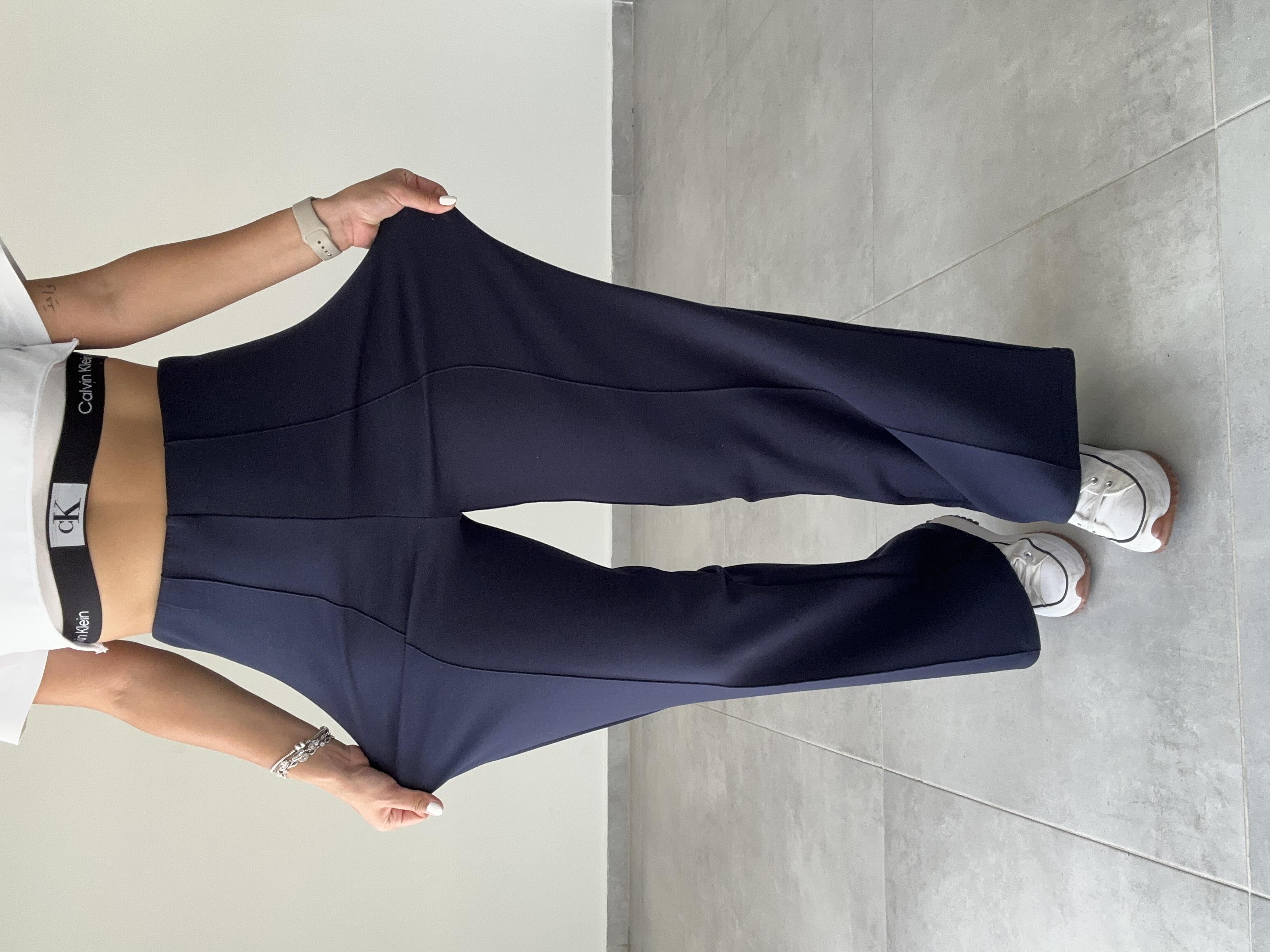 Lacivert Modal Kemersiz Çimalı Pantolon