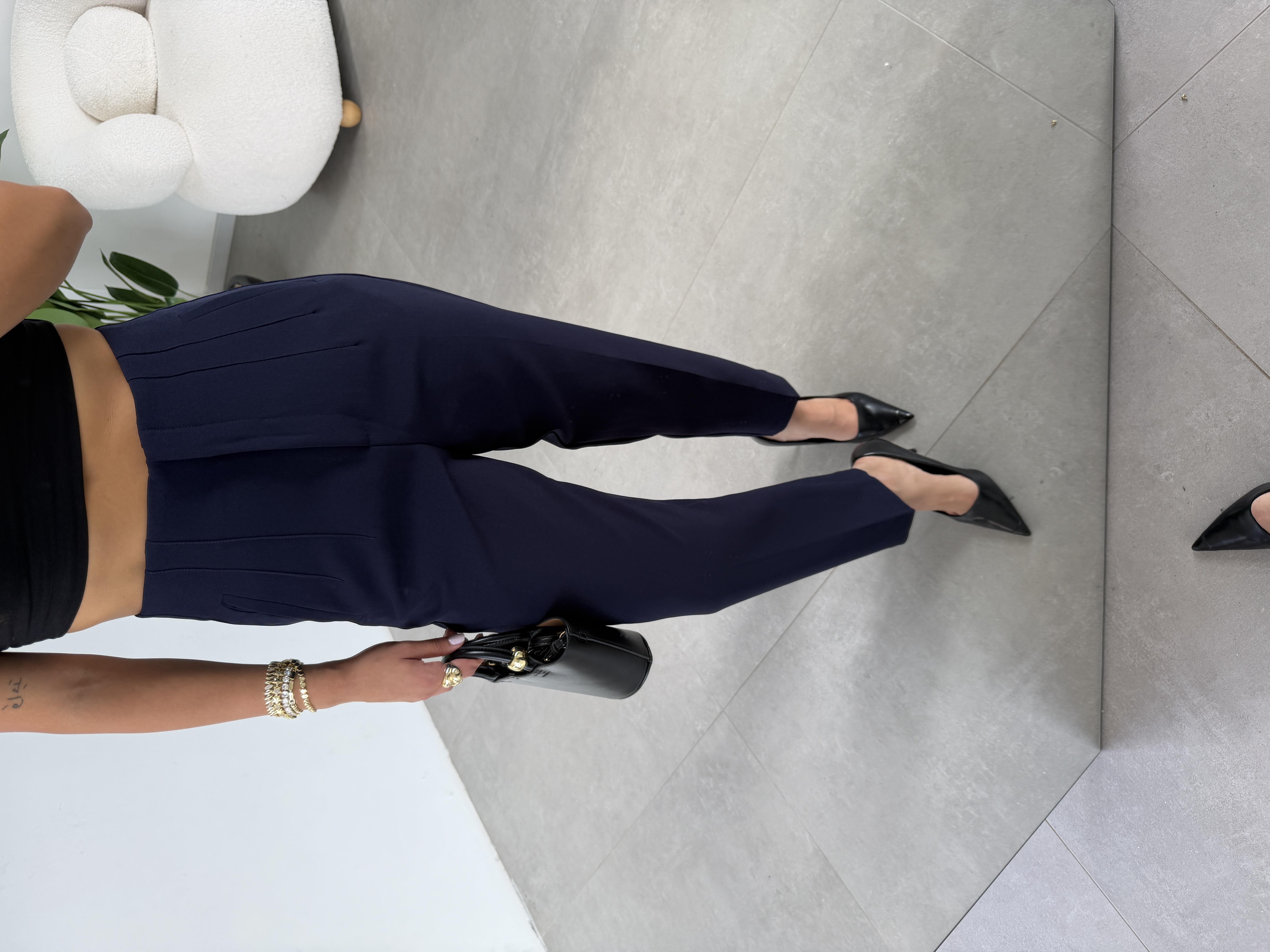 Lacivert Pensli Havuç Pantolon