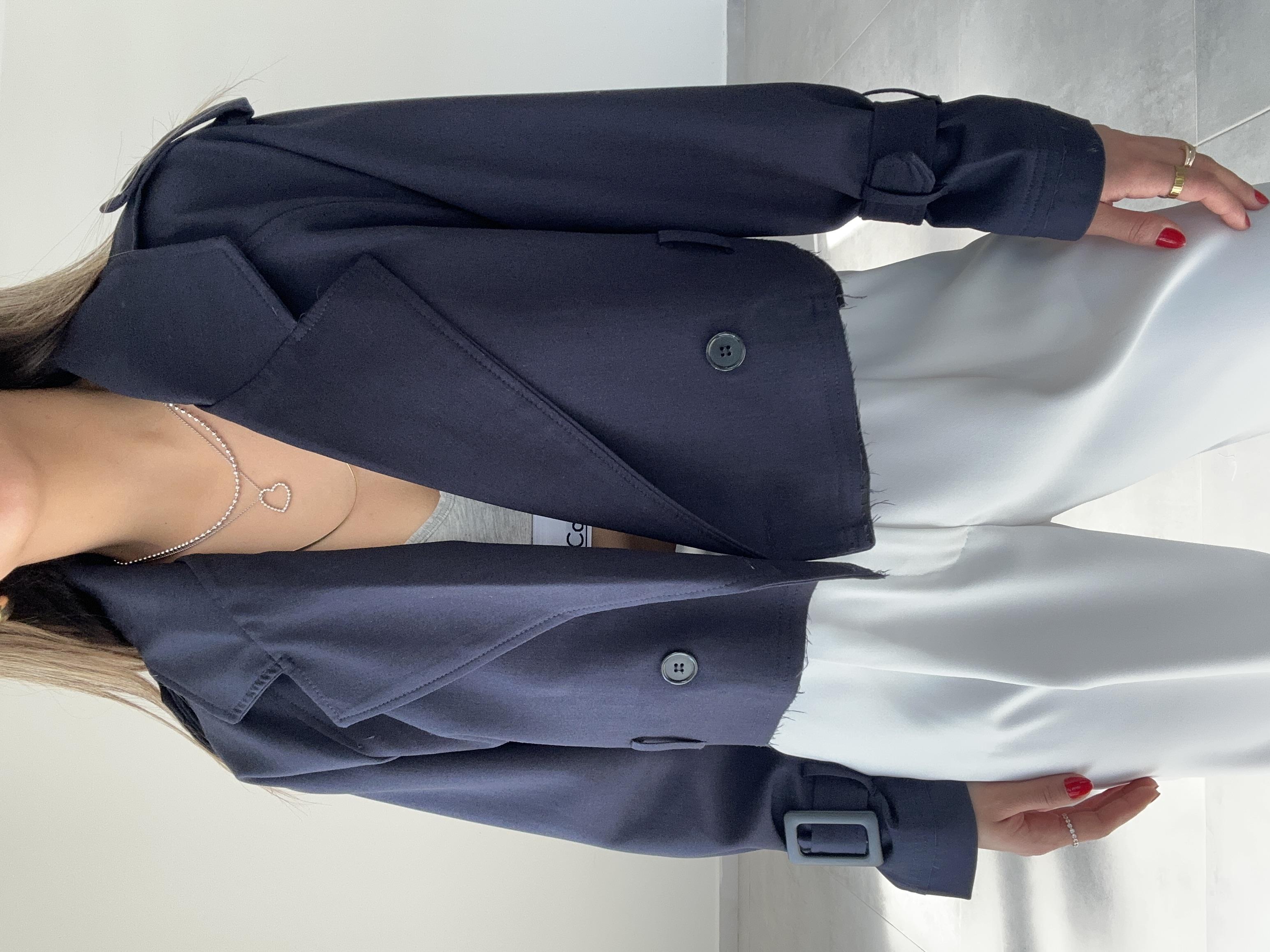 Lacivert Reglan Kısa Ceket