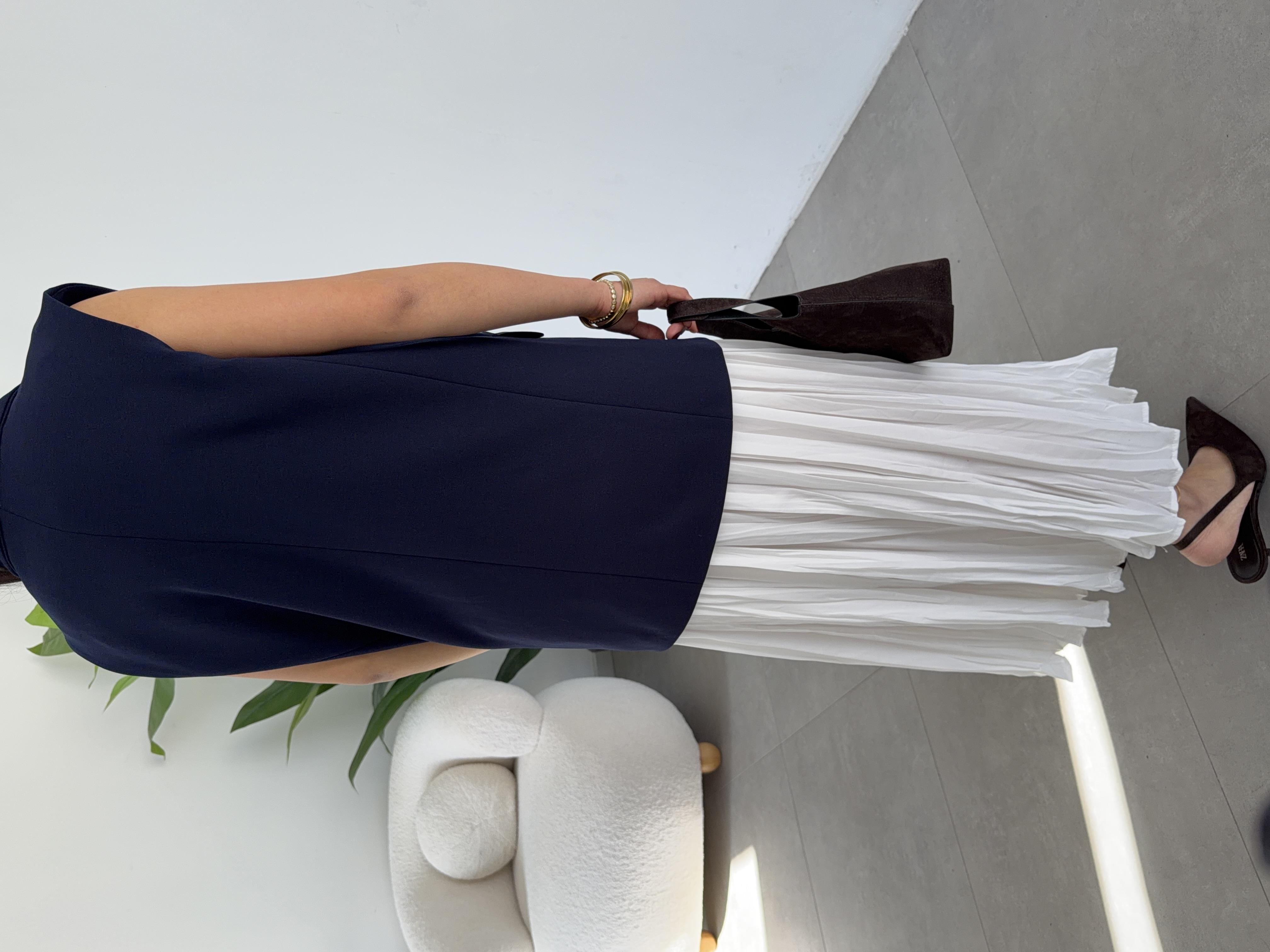 Lacivert Scuba Krep Cep Kapaklı Yelek