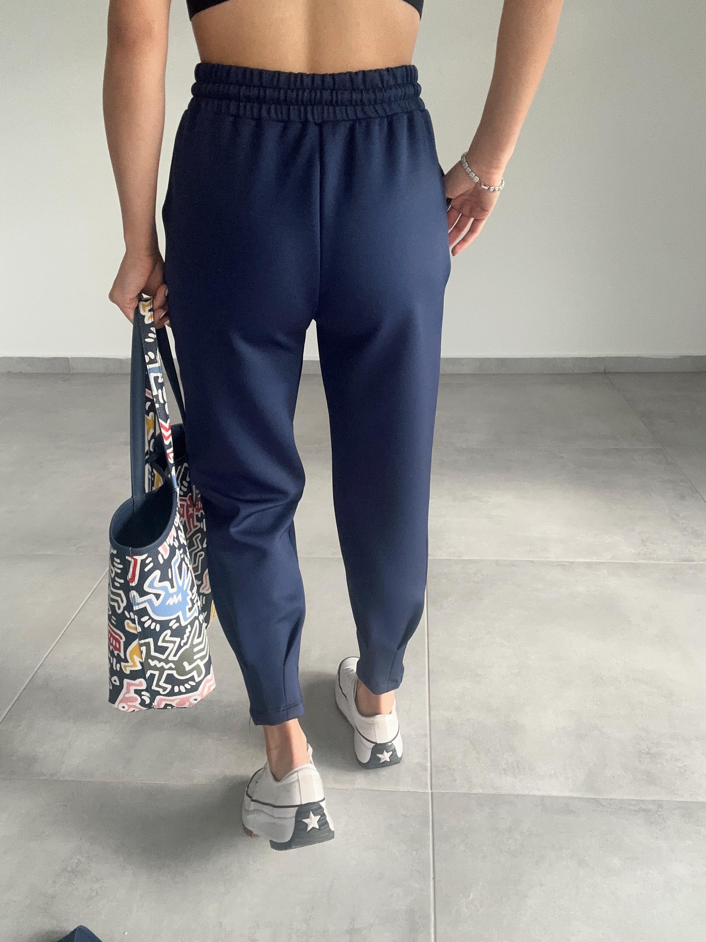 Lacivert Scuba Paça Pileli Eşofman