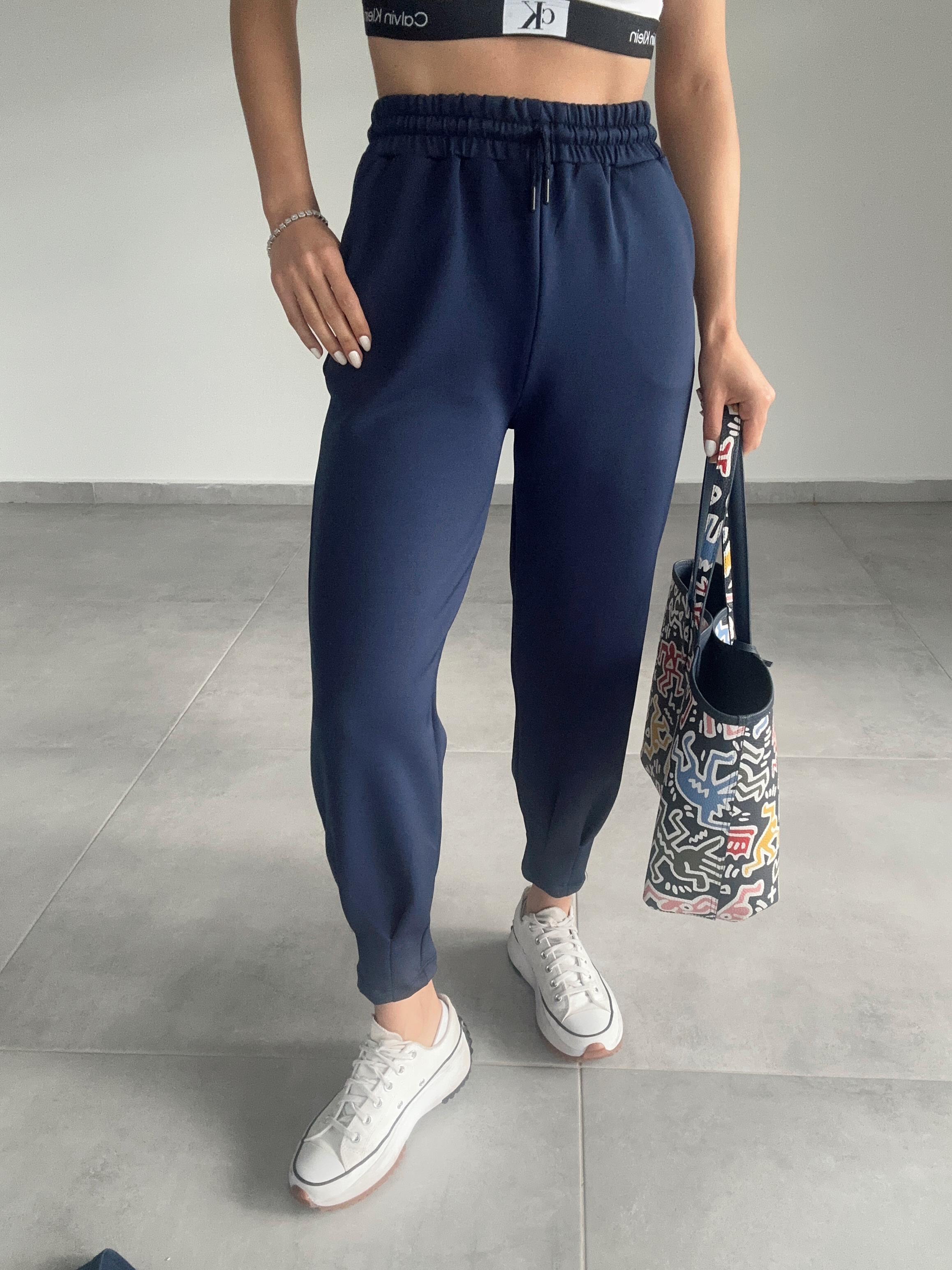 Lacivert Scuba Paça Pileli Eşofman