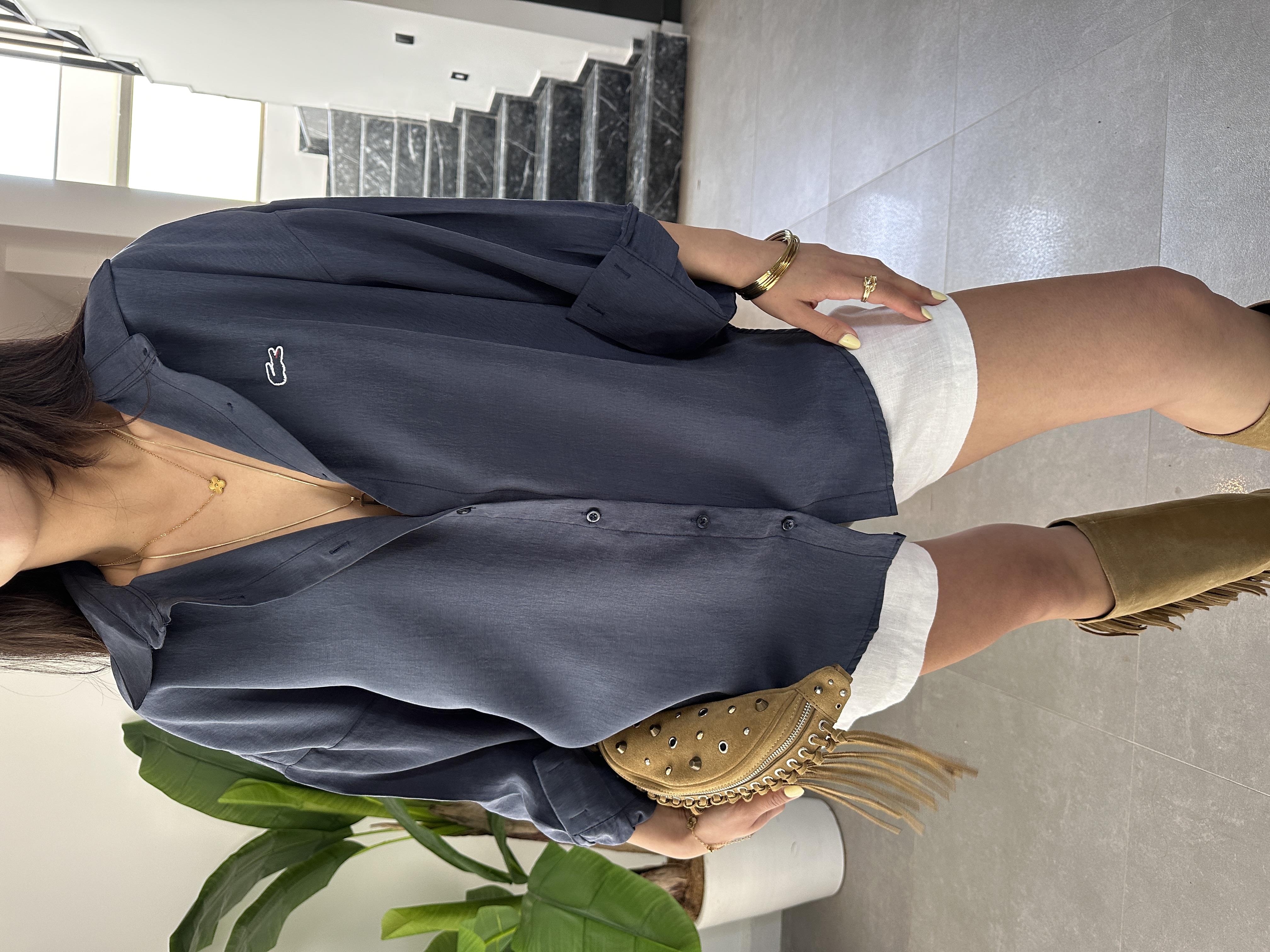 Lacivert Tensel Gömlek