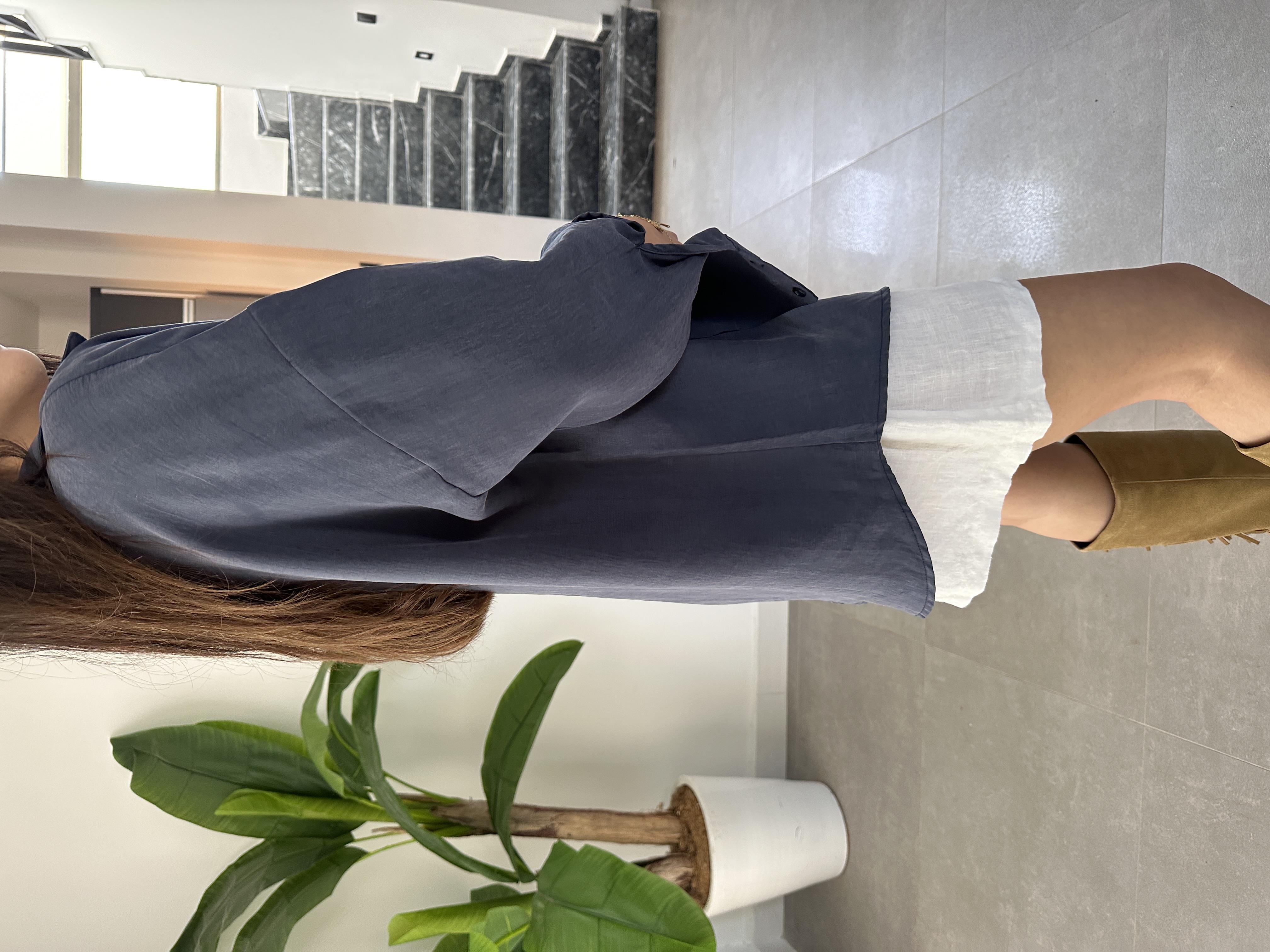 Lacivert Tensel Gömlek