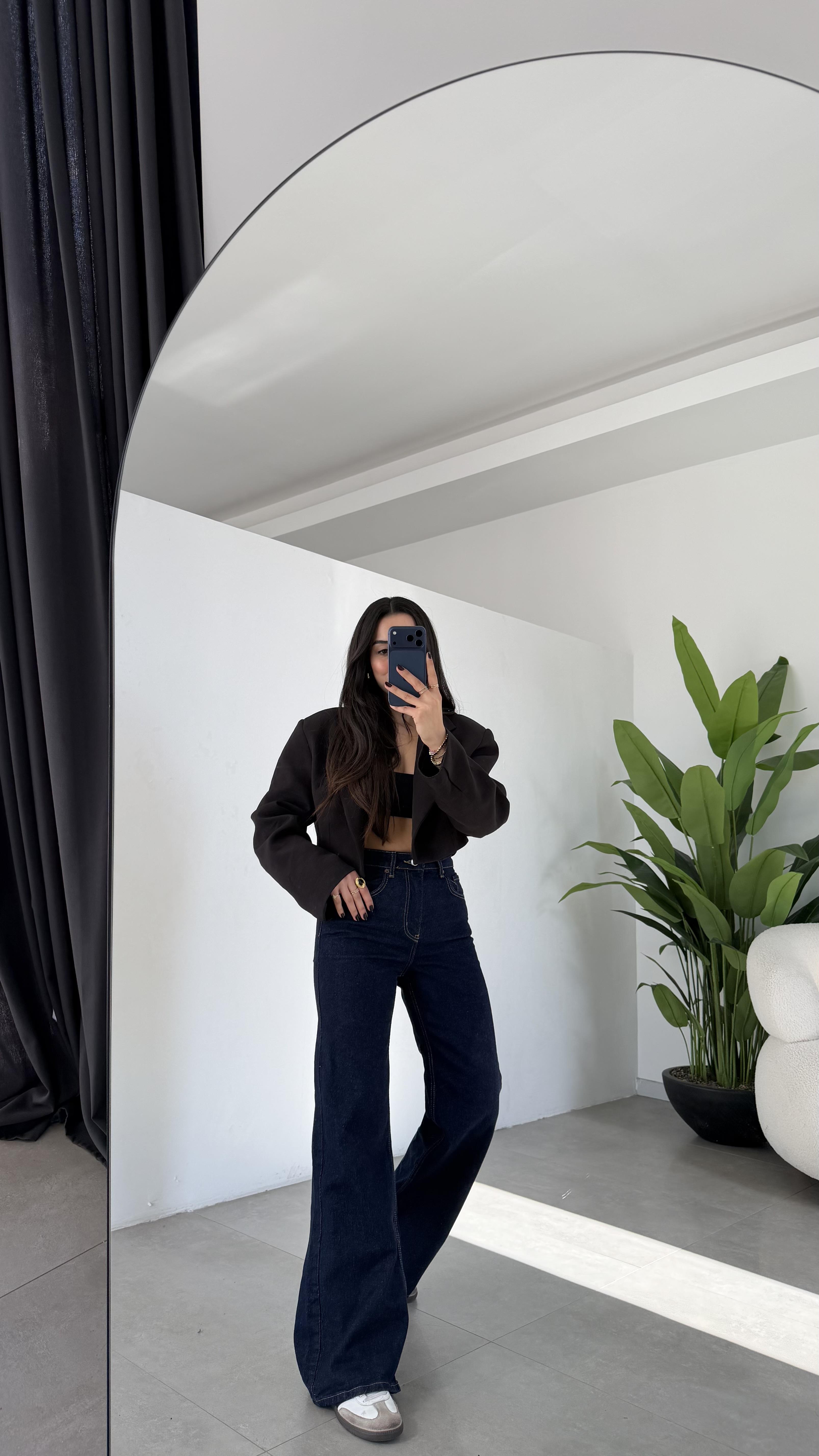 Lacivert Wideleg Jean