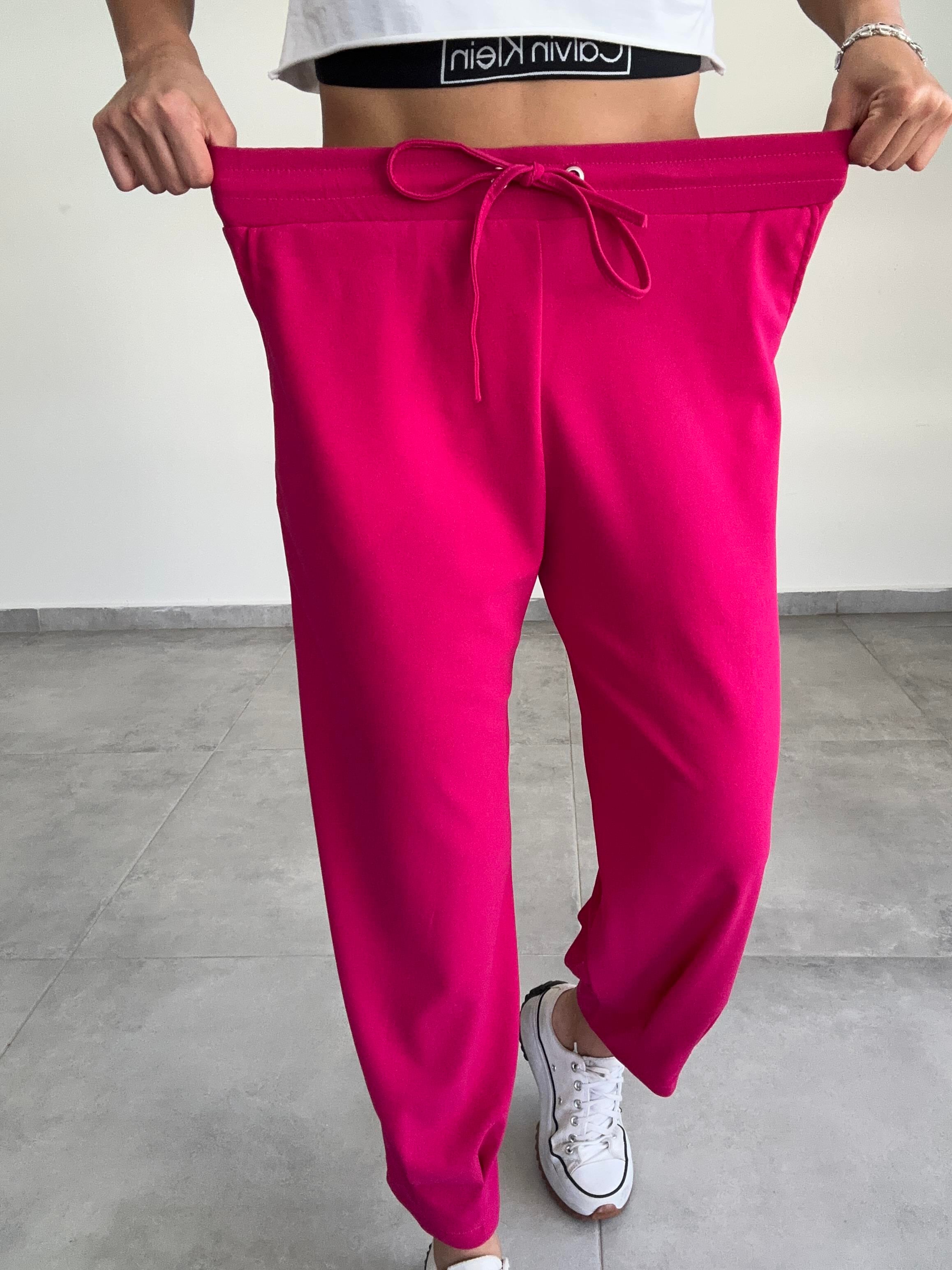 Lena Fuşya Paça Pileli Pantolon