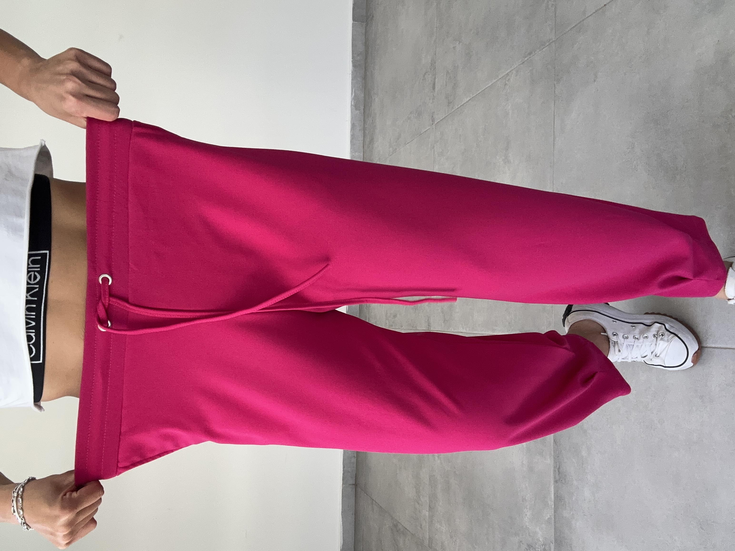 Lena Fuşya Paça Pileli Pantolon