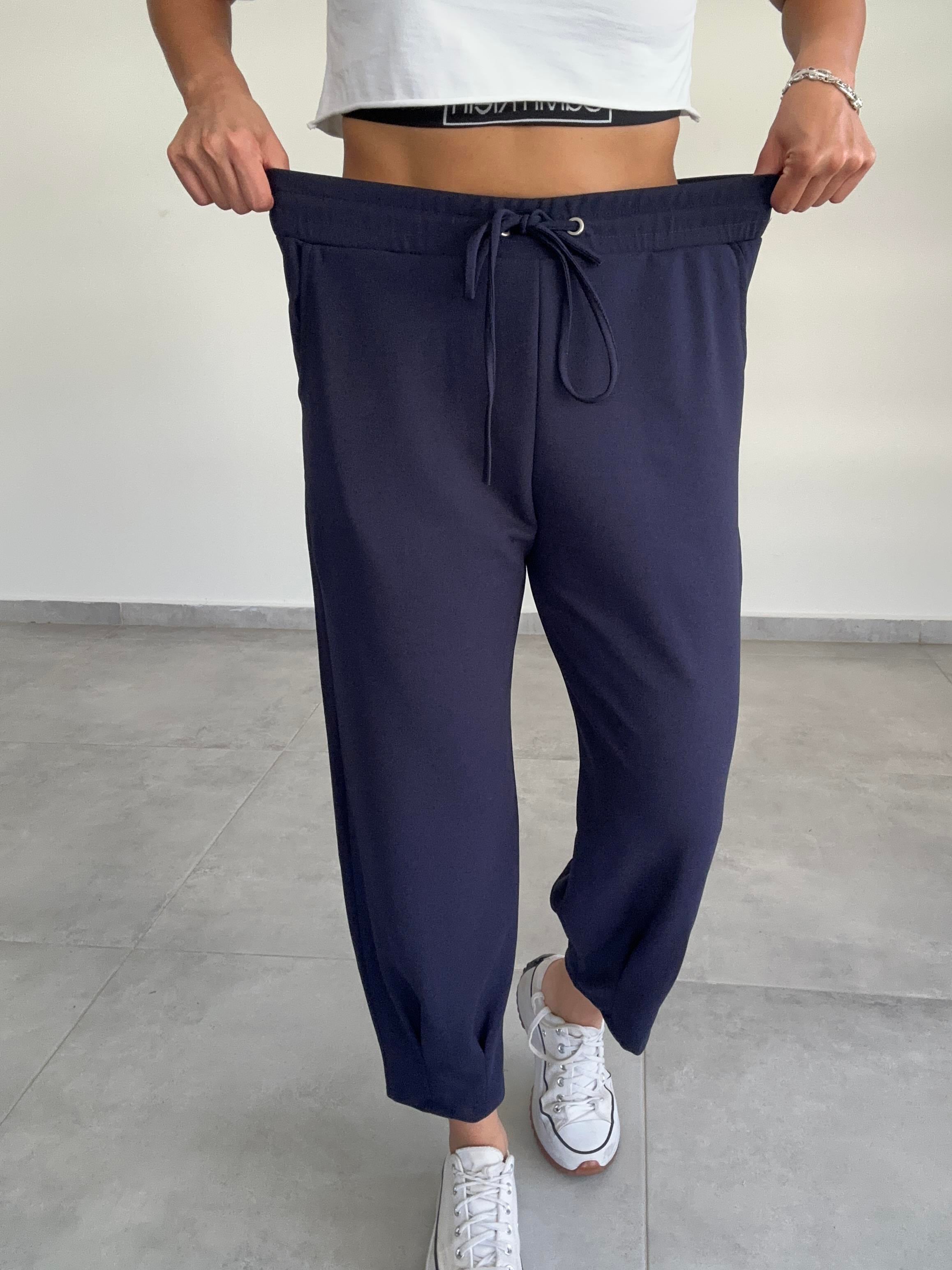 Lena Lacivert Paça Pileli Pantolon