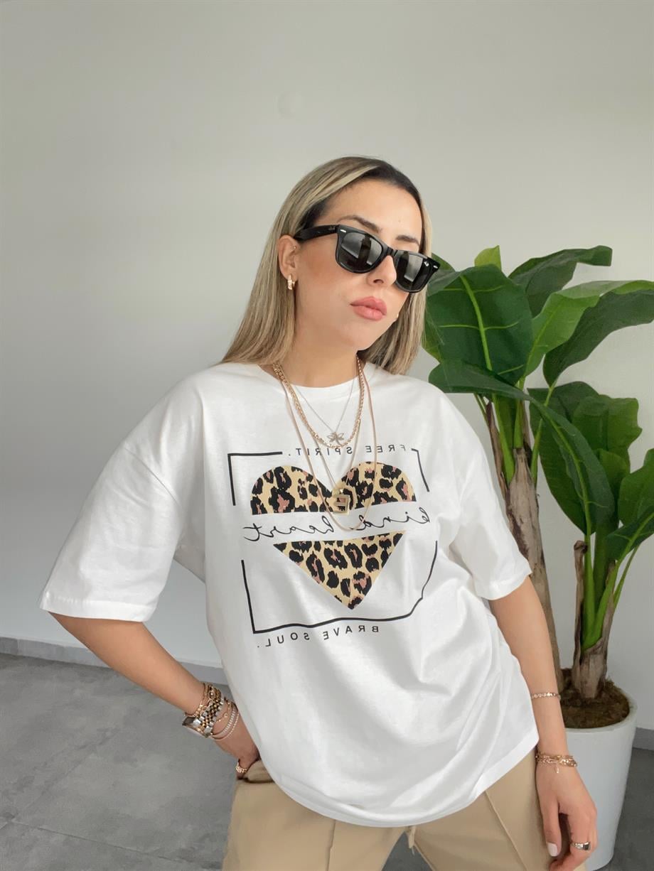 Leopar Baskılı Tişört