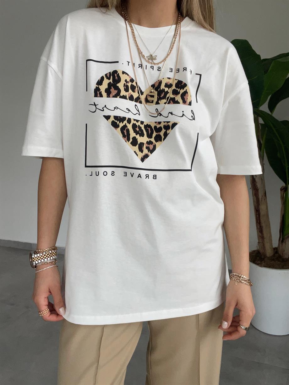 Leopar Baskılı Tişört
