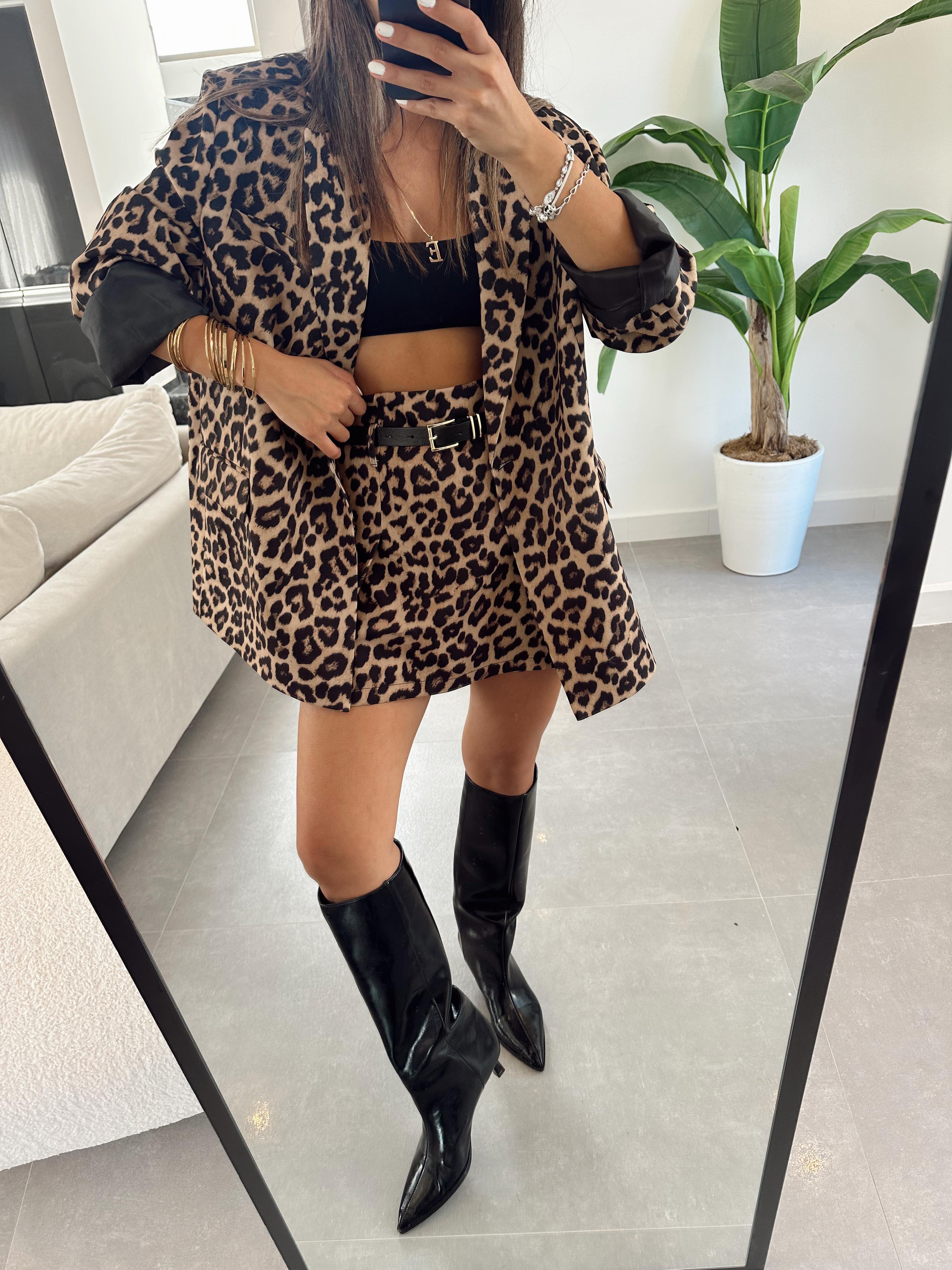 Leopar Blazer Ceket