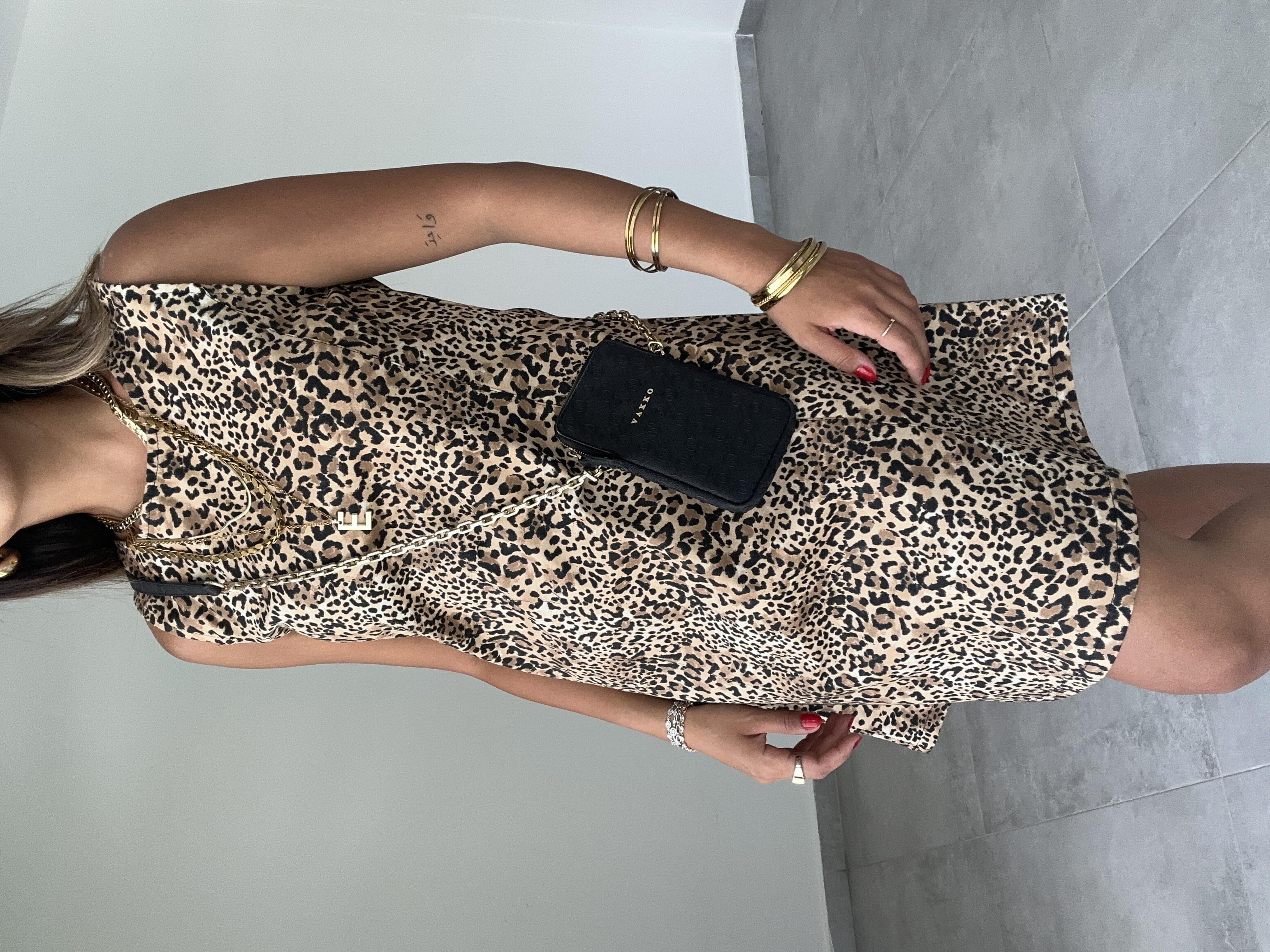 Leopar Desenli Elbise