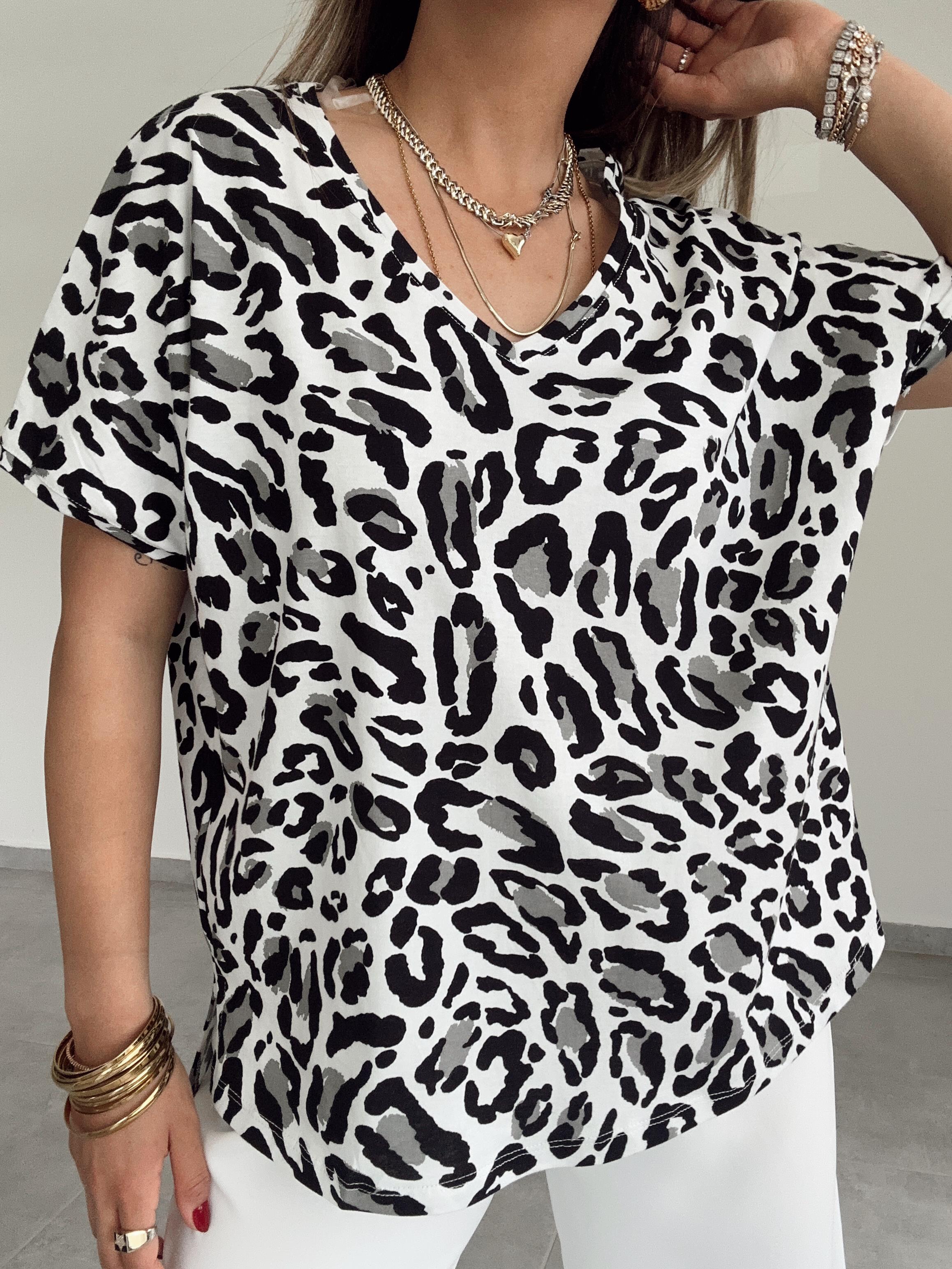 Leopar Siyah Tişört
