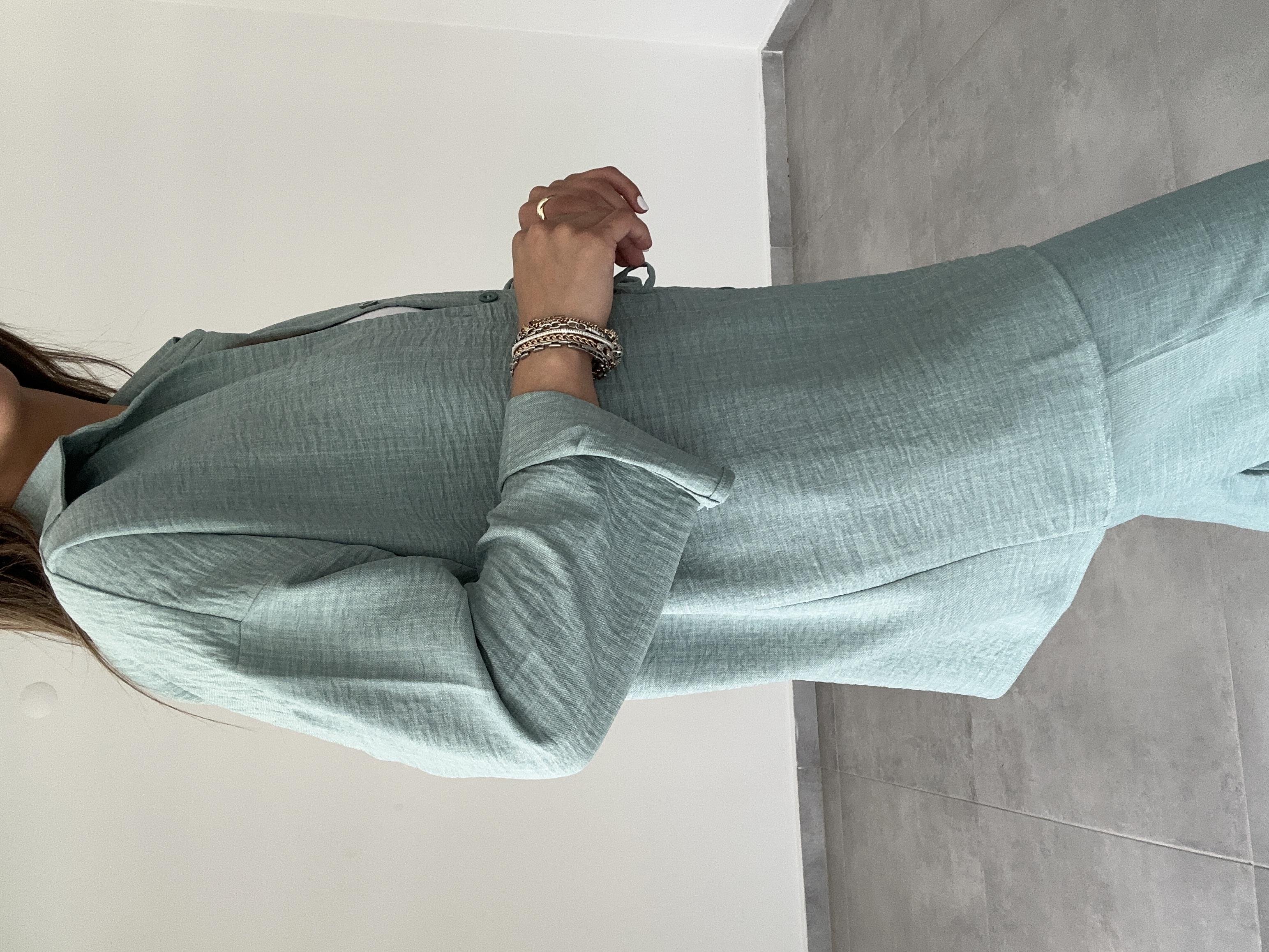 Luna Mint Yeşili Keten Gömlek Pantolon Takım