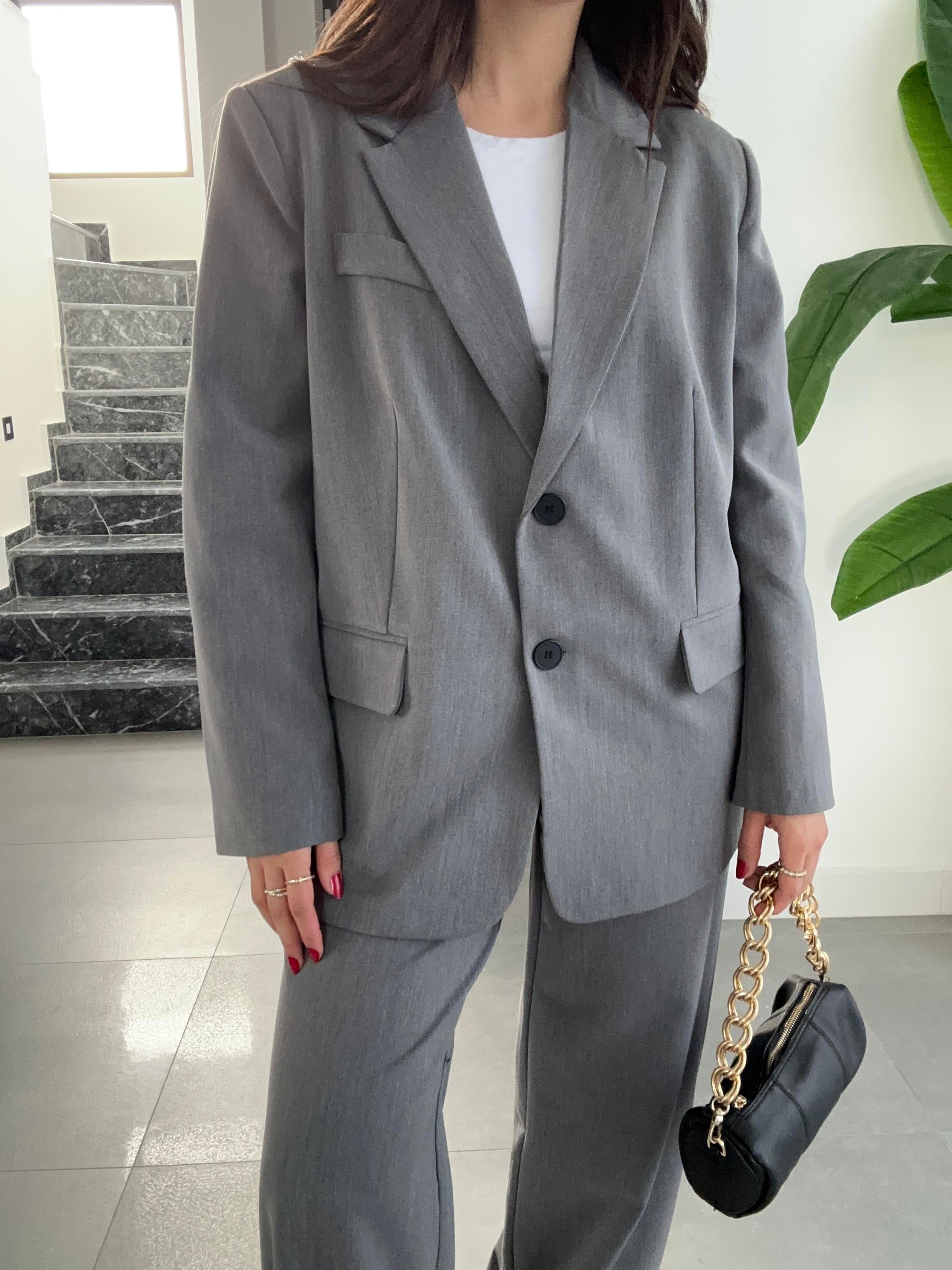 M-D Antrasit Vatkalı Blazer